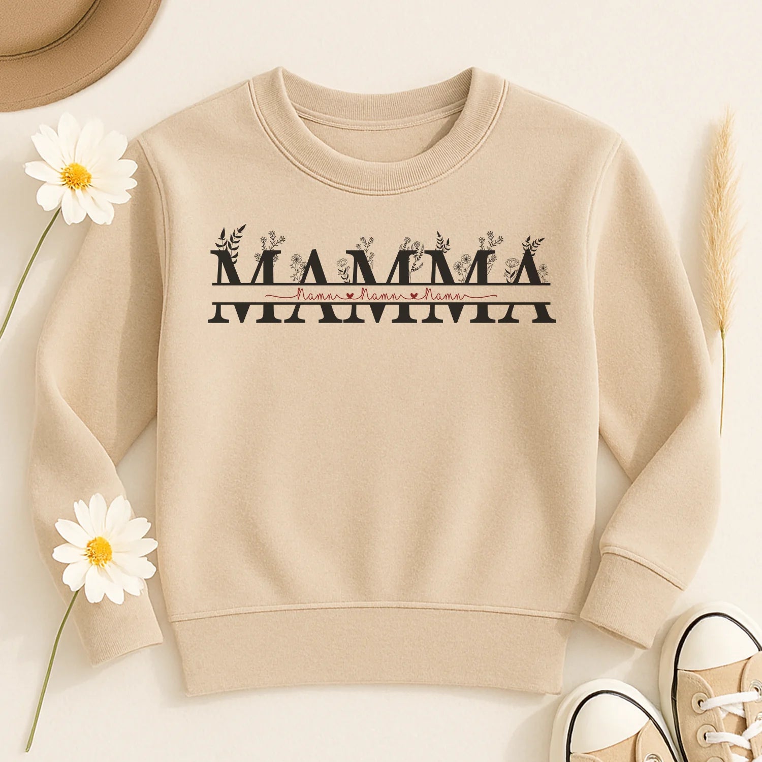 Personlig T-skjorte til mamma | Personlig gave til mor| Mor og barns navn