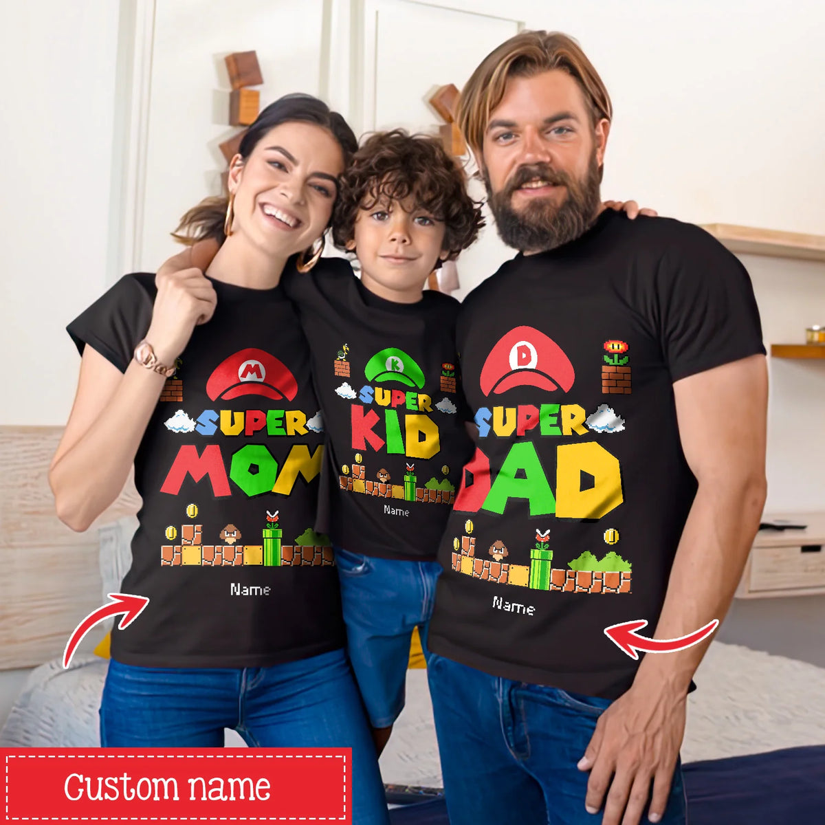 Super Mom Kid - Matchende T-shirt til mor og søn/datter