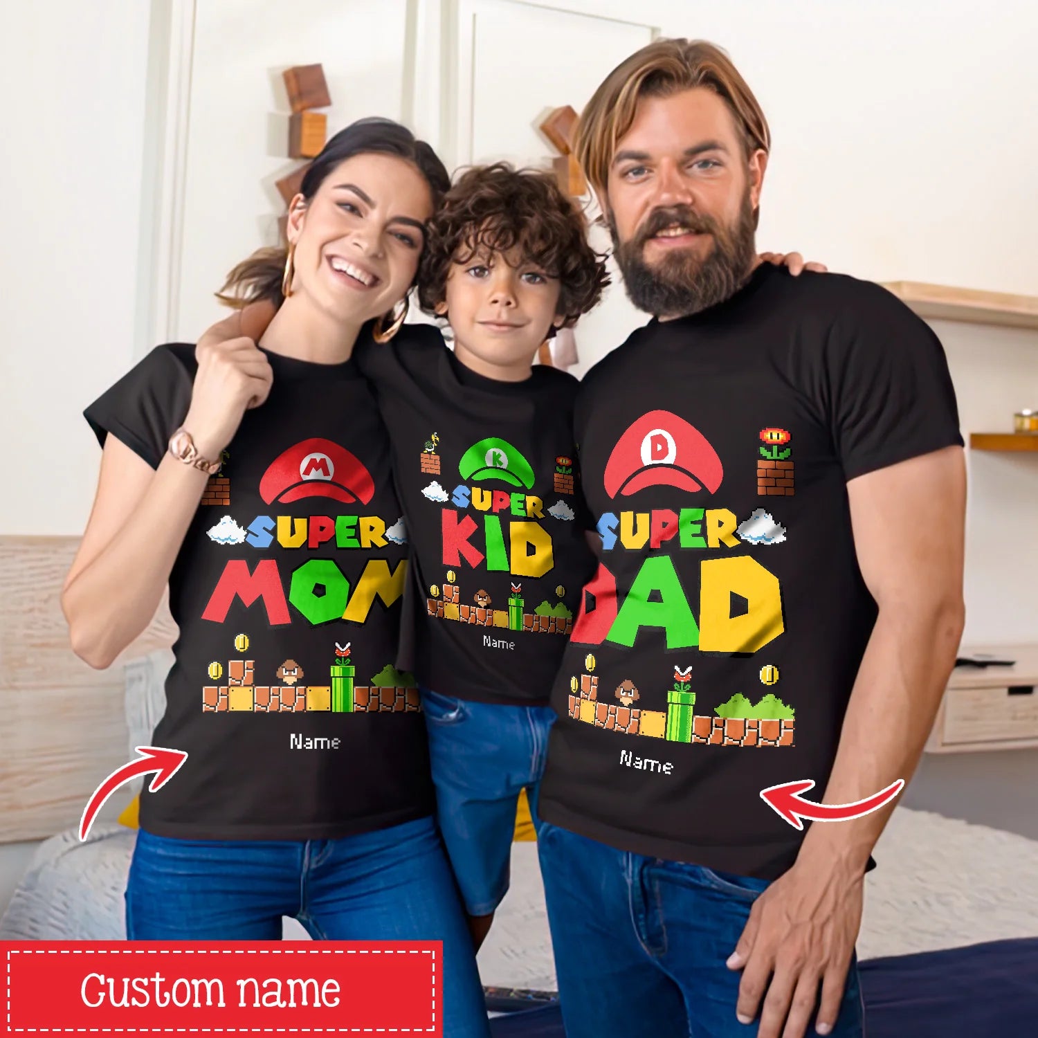 Super Mom Kid - Matchende T-shirt til mor og søn/datter