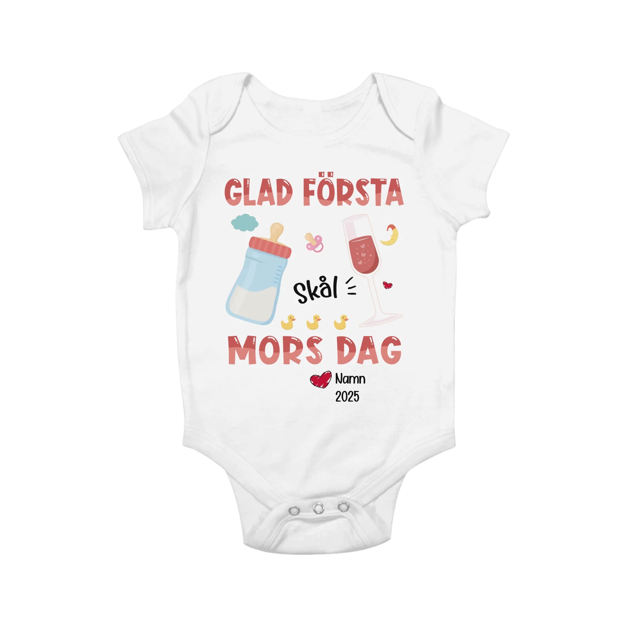 Personlig T-skjorte for nybakt mor | Personlig gave til mor og barn | Gratulerer med første morsdagen