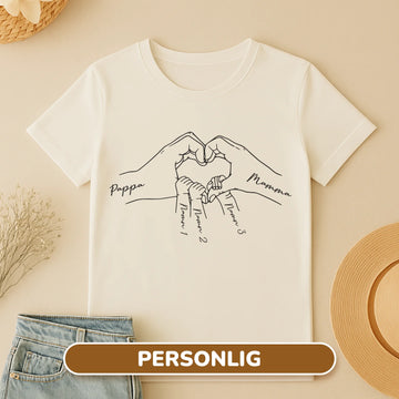 Familjens hjärta - Personlig T-shirt till familjens