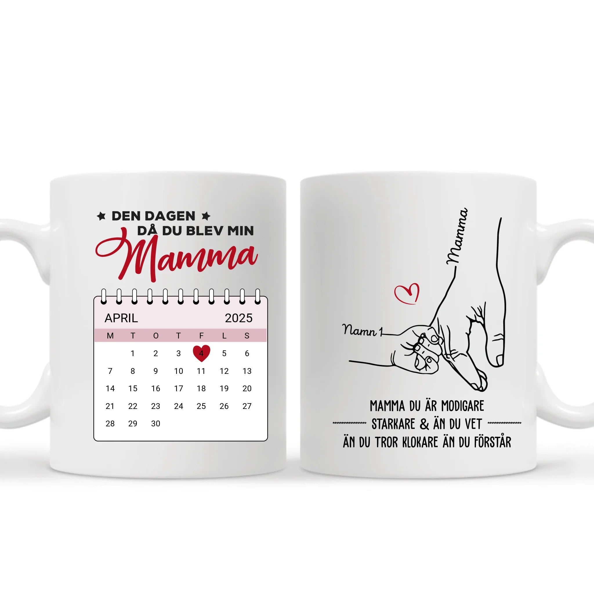 Mamma Du är modigare - Personlig mugg till Mamma