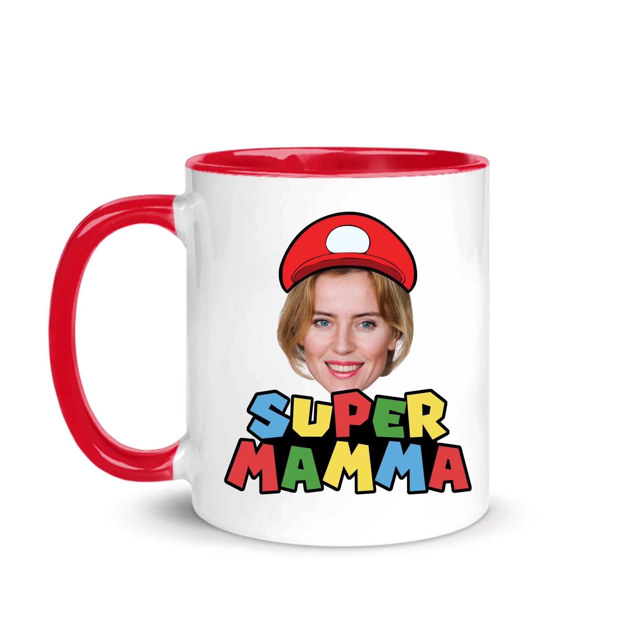 Super Mamma anpassat ansikte - Personlig mugg till Mamma