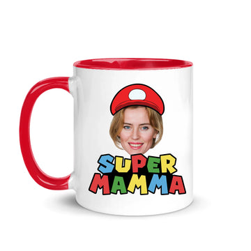 Super Mamma anpassat ansikte - Personlig mugg till Mamma