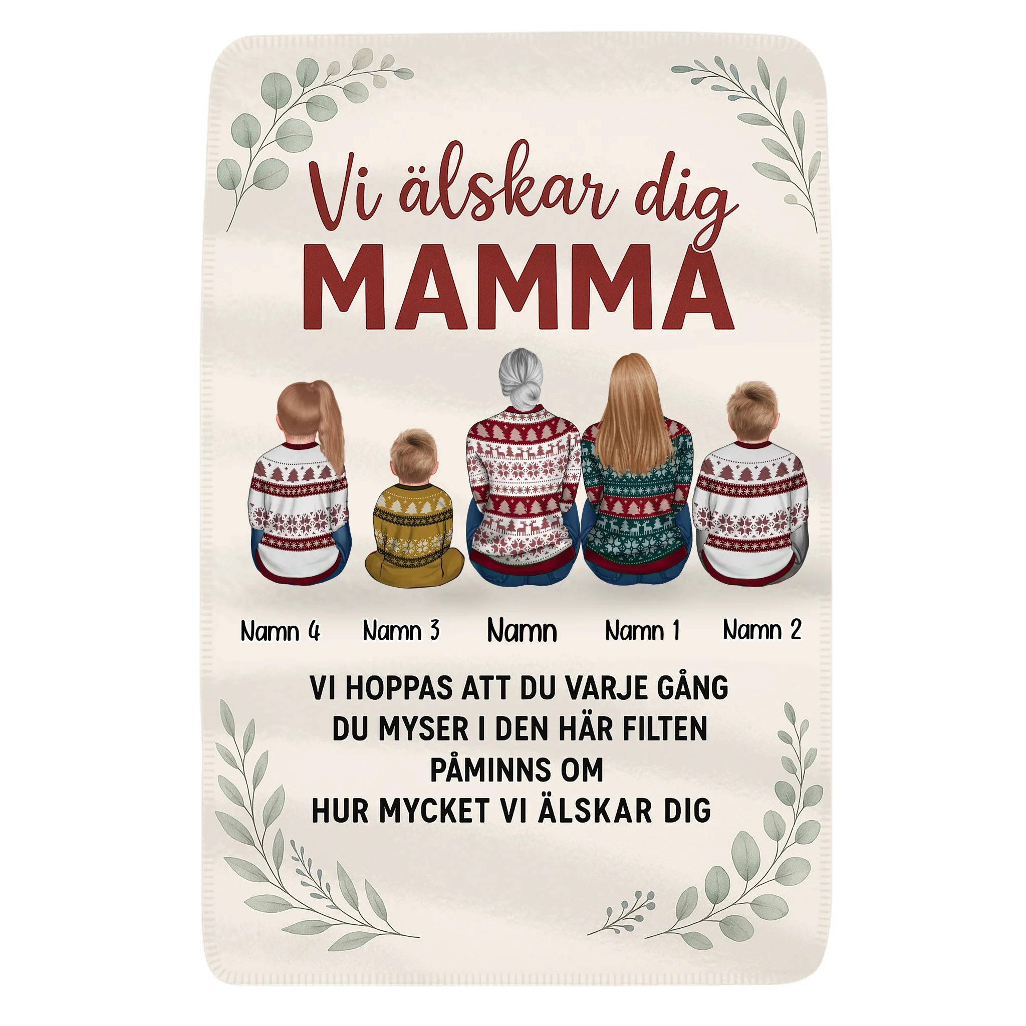 Mamma Vi älskar dig - Personlig filt till Mamma
