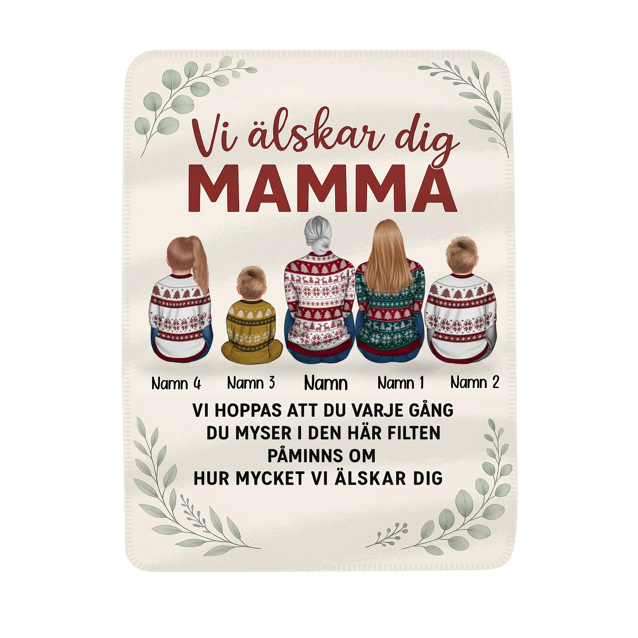 Mamma Vi älskar dig - Personlig filt till Mamma