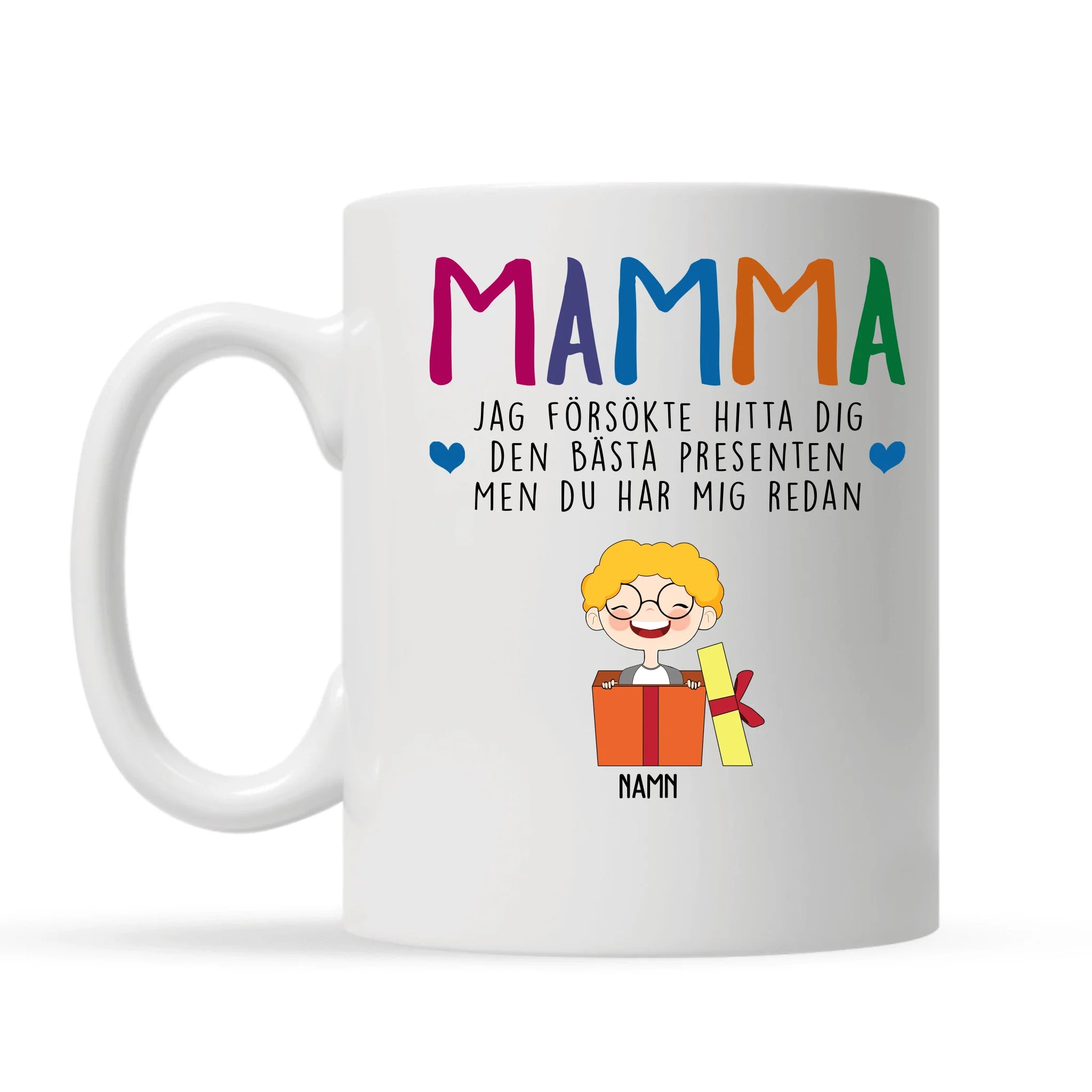 Den Bästa Presenten Men Du Har Mig Redan Mamma  - Personlig mugg till Mamma