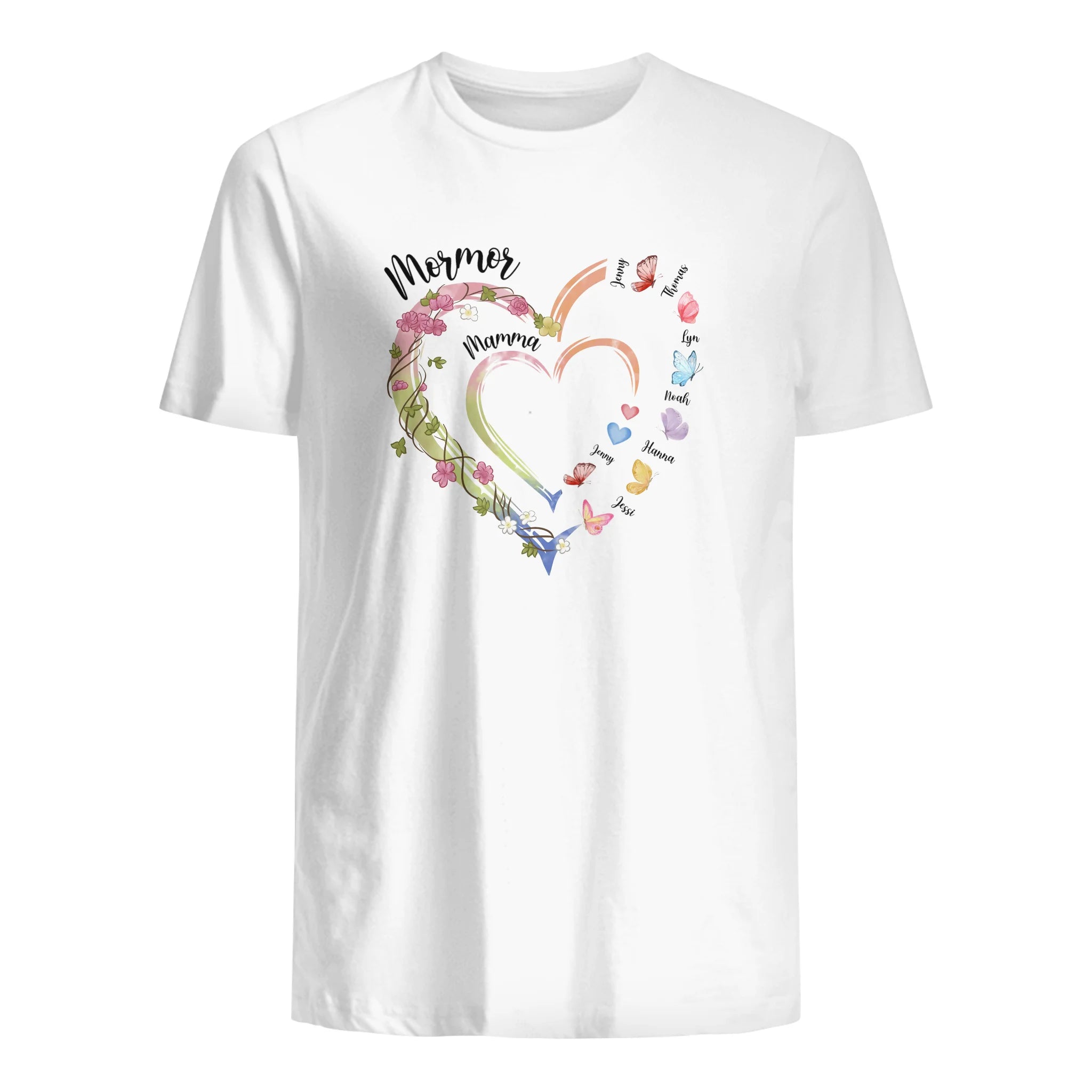 Mormor Farmor Butterfly - Personlig T-shirt till Mamma
