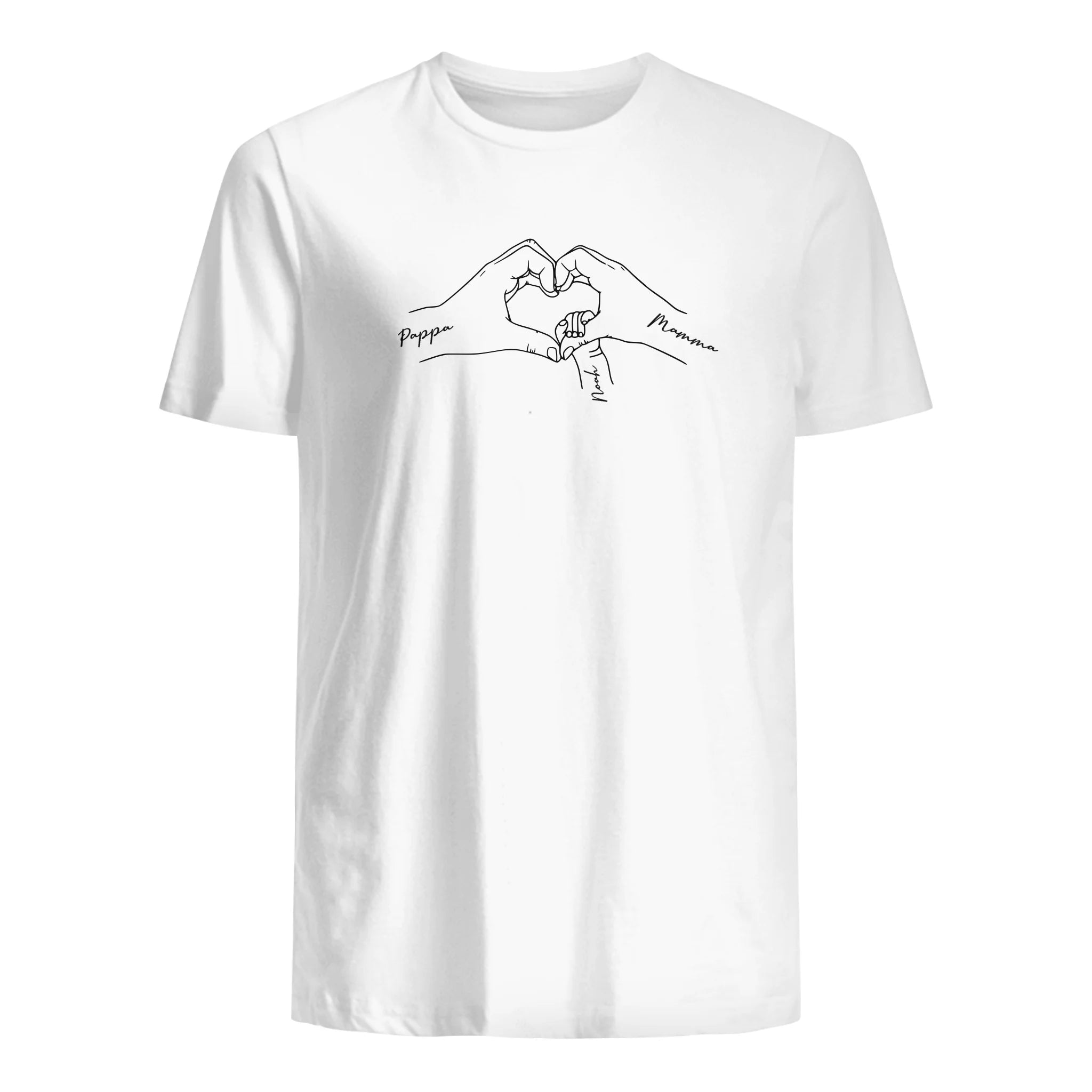 Familjens hjärta - Personlig T-shirt till familjens