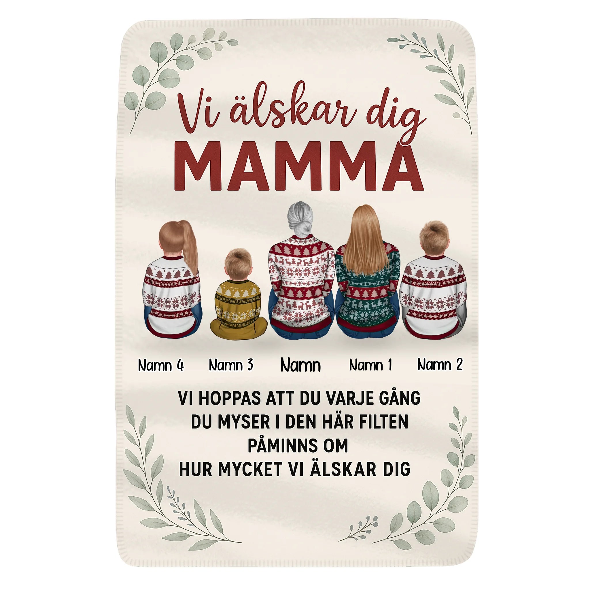 Mamma Vi älskar dig - Personlig filt till Mamma