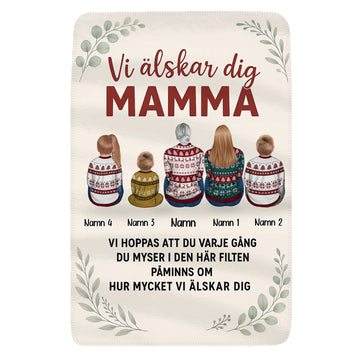 Mamma Vi älskar dig - Personlig filt till Mamma