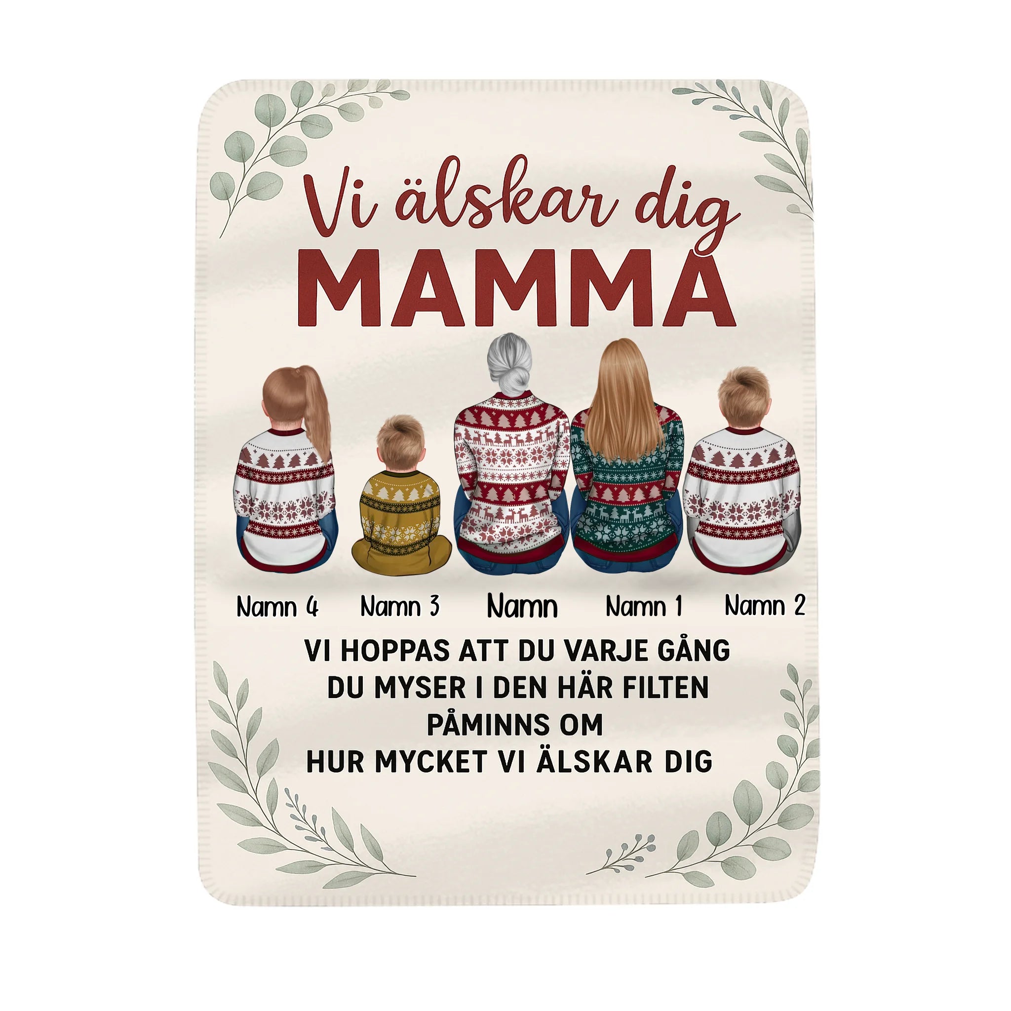 Mamma Vi älskar dig - Personlig filt till Mamma