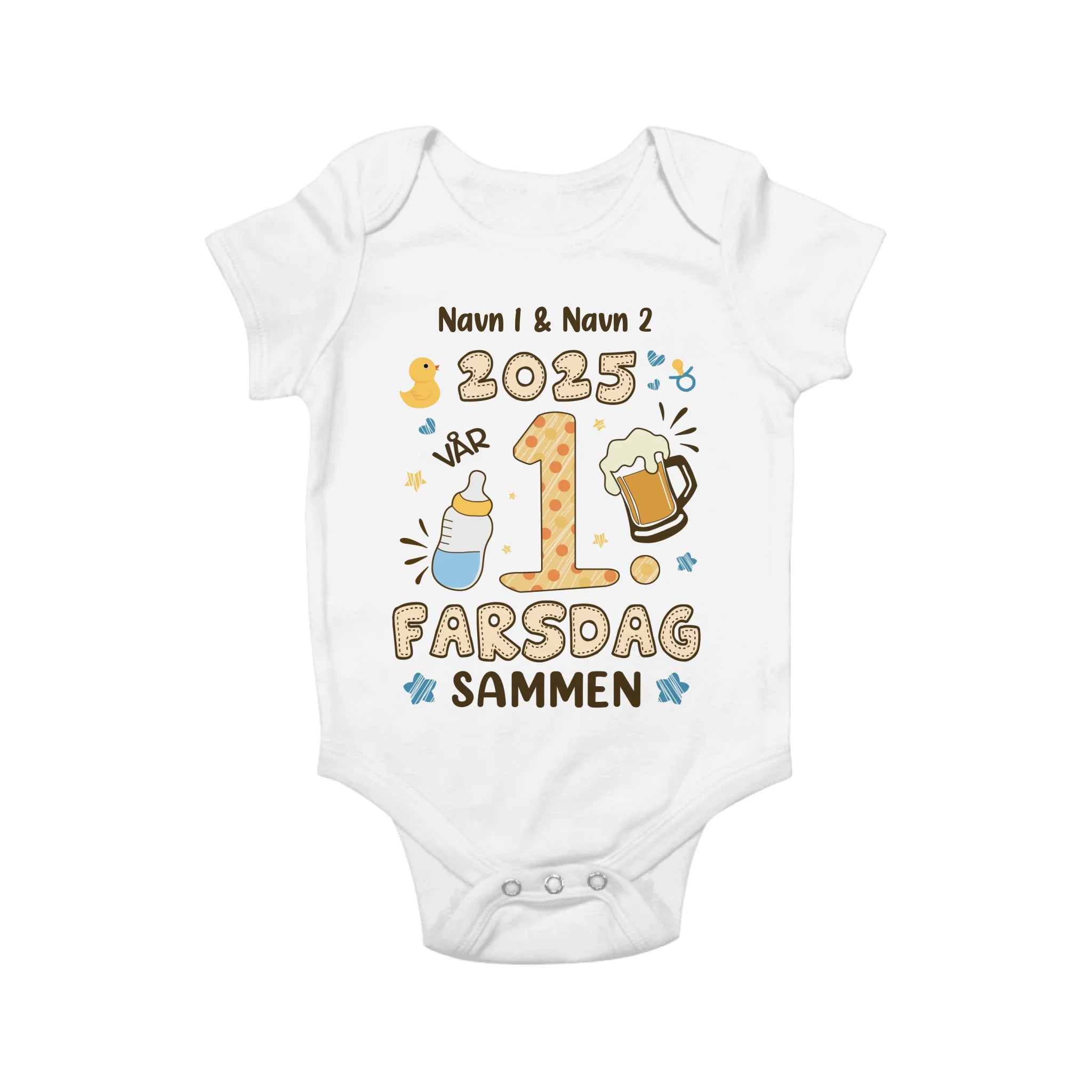 Personlig t-shirt til nybagt far | Personlig gave til nybagt far | 2025 vores første fars dag sammen