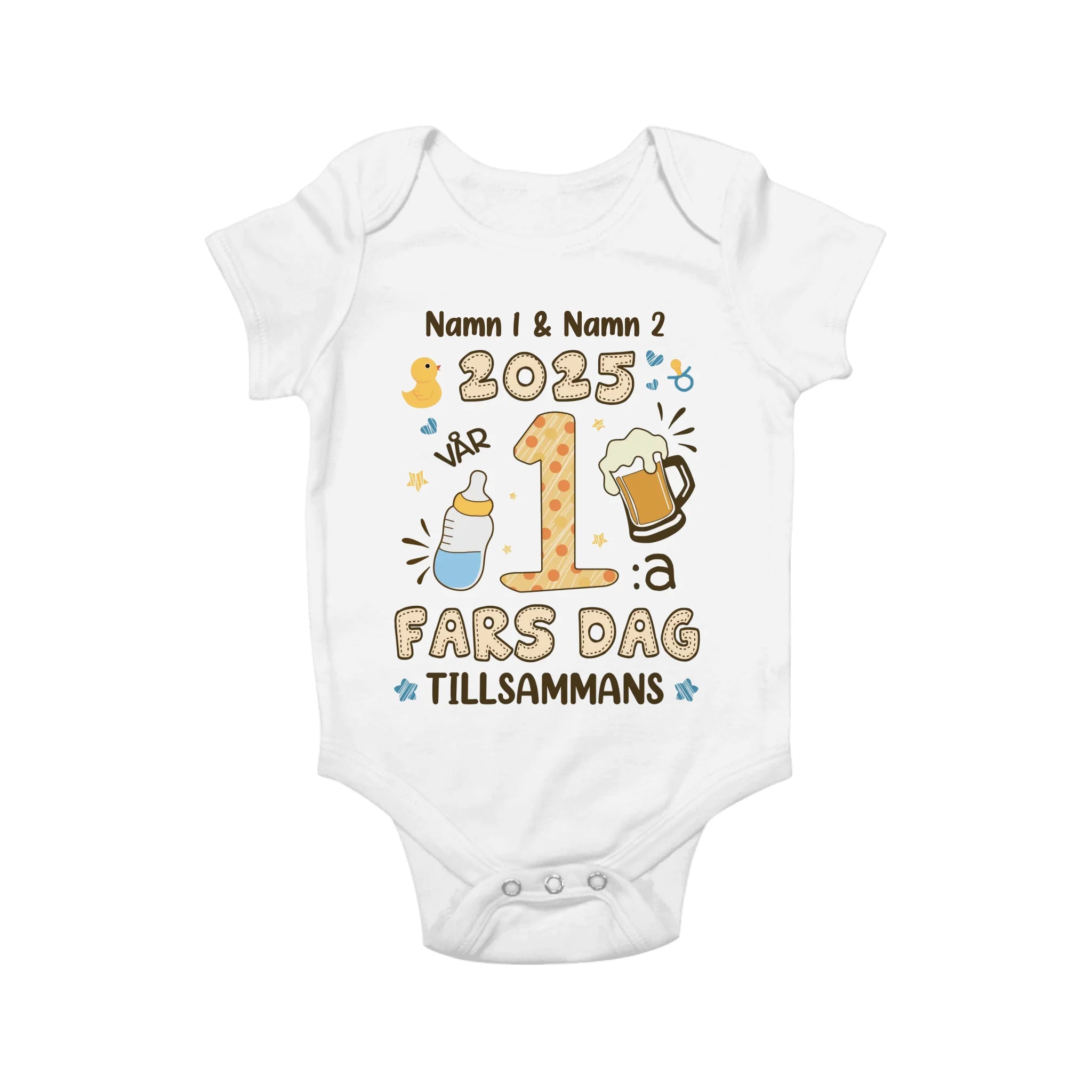 Vår 1:a fars dag tillsammans - Matchande T-shirt till Pappa och bebis