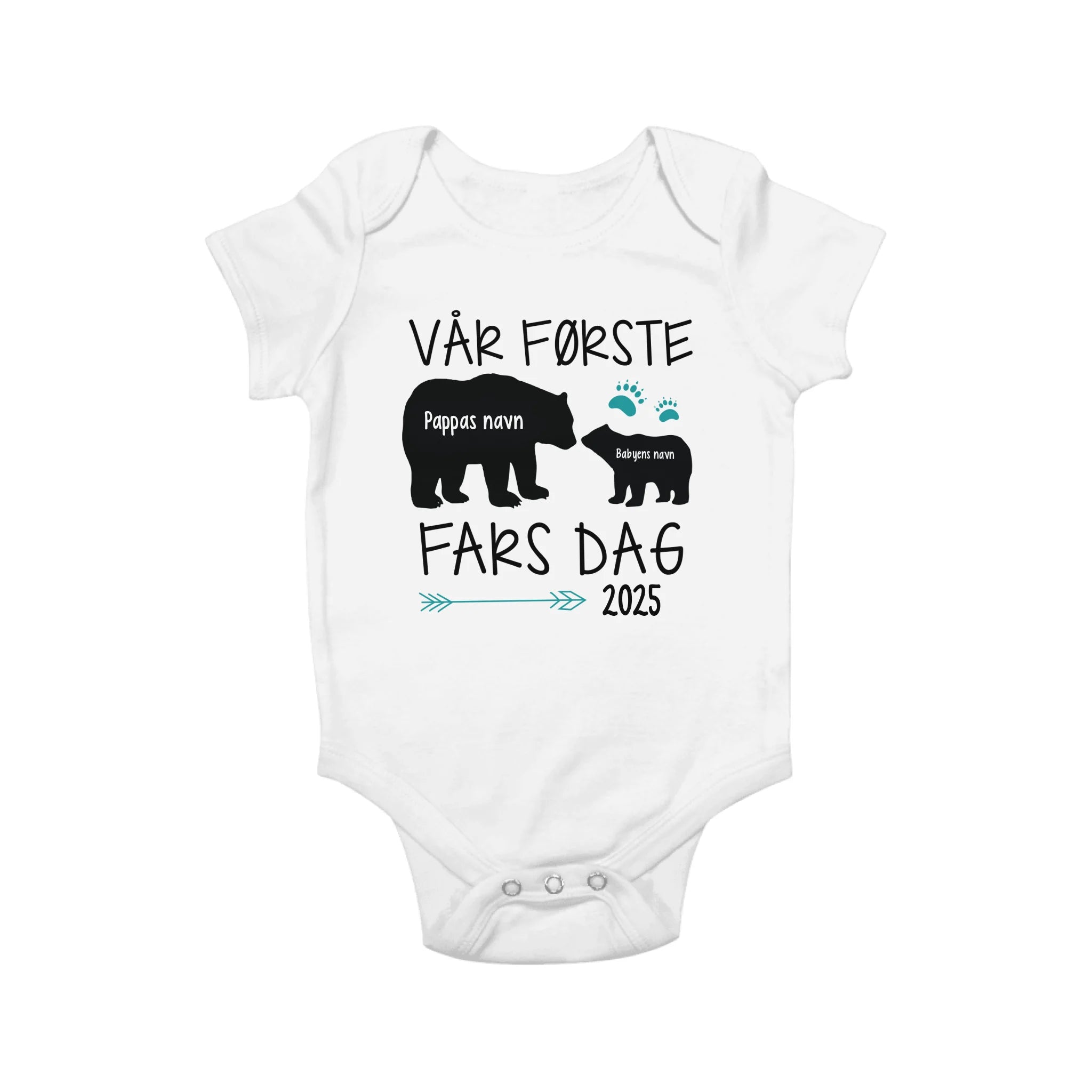 Personlig t-shirt til nybagt far | Personlig gave til nybagt far | Vores første fars dag i 2025