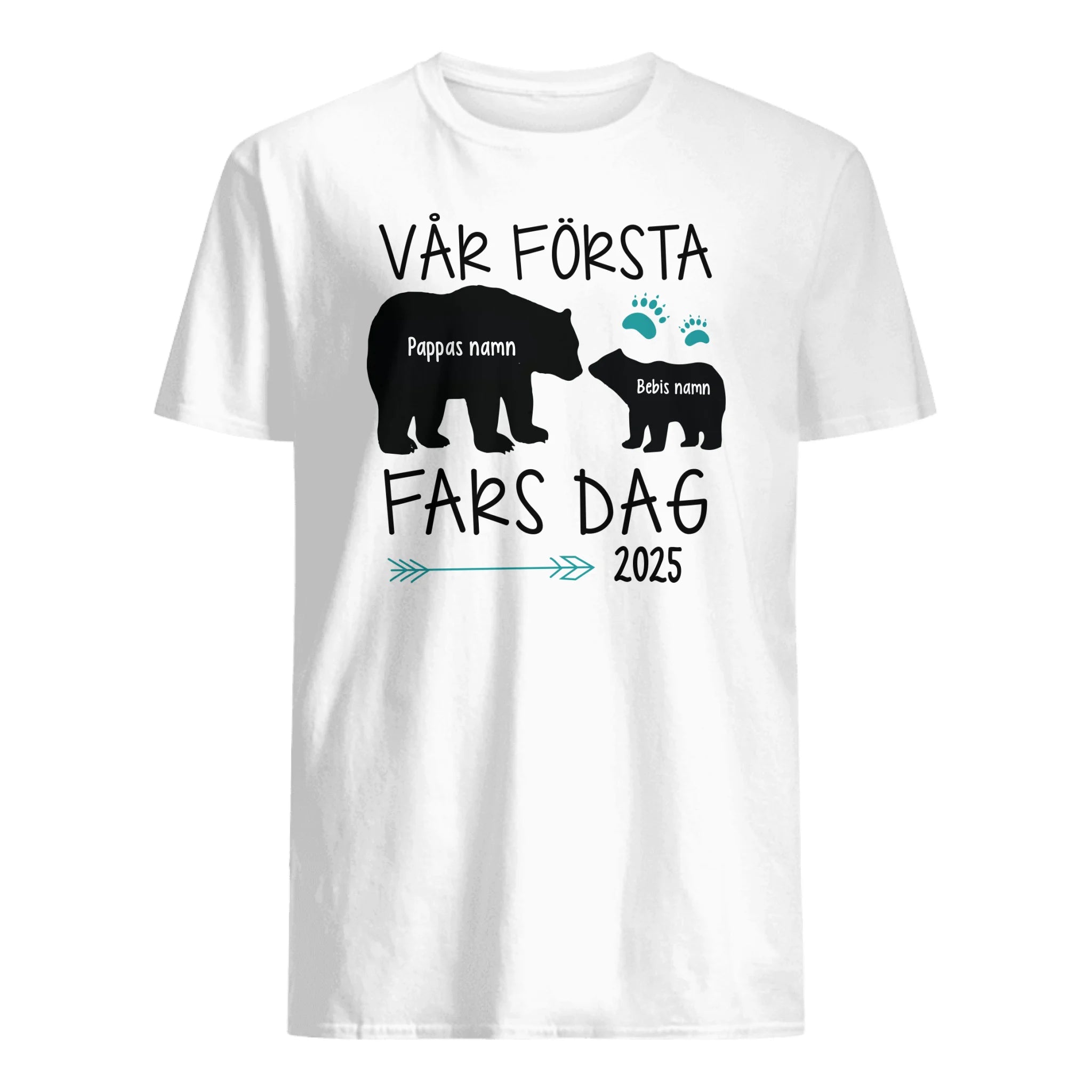 Vår första Fars dag - Matchande T-shirt till Pappa och bebis