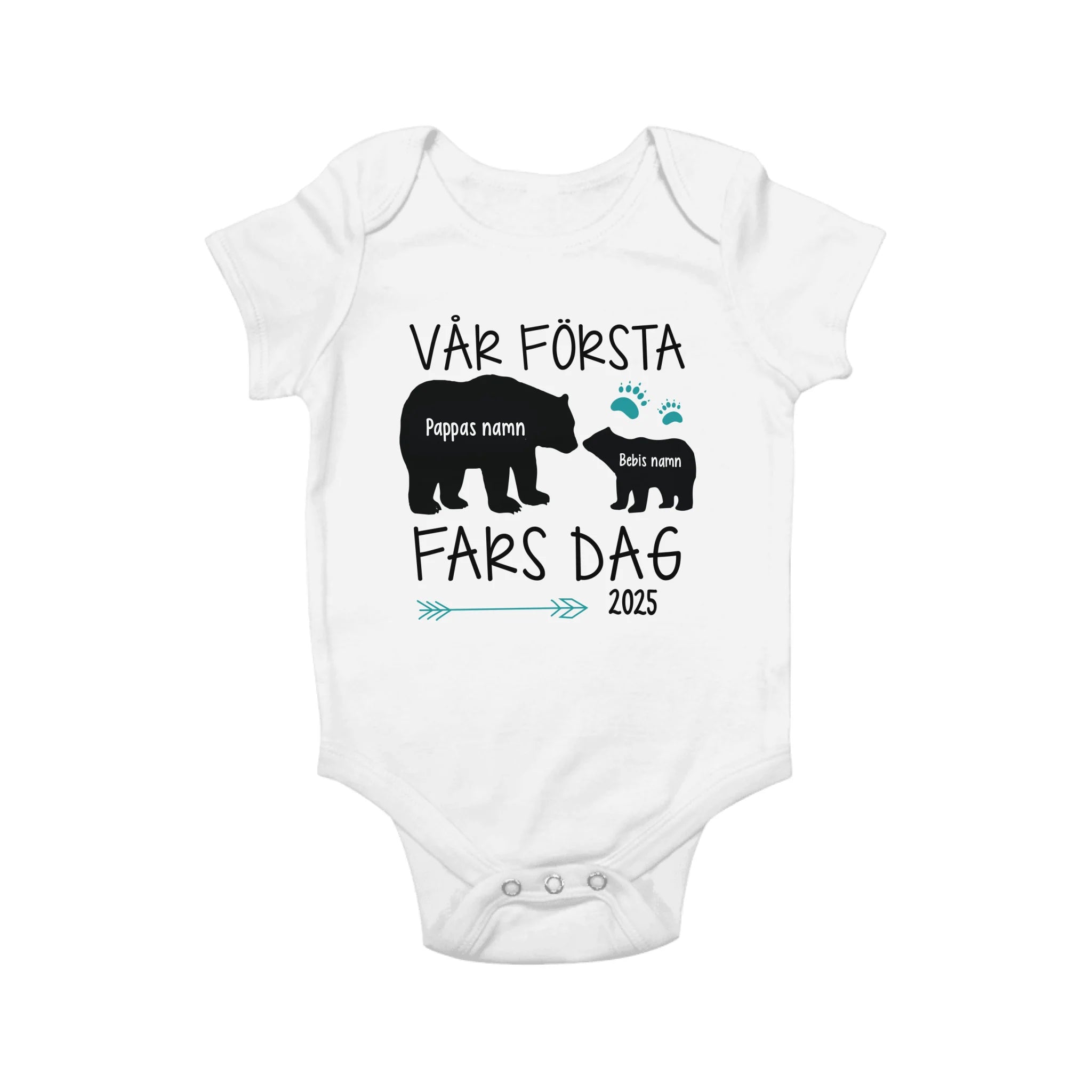 Vår första Fars dag - Matchande T-shirt till Pappa och bebis