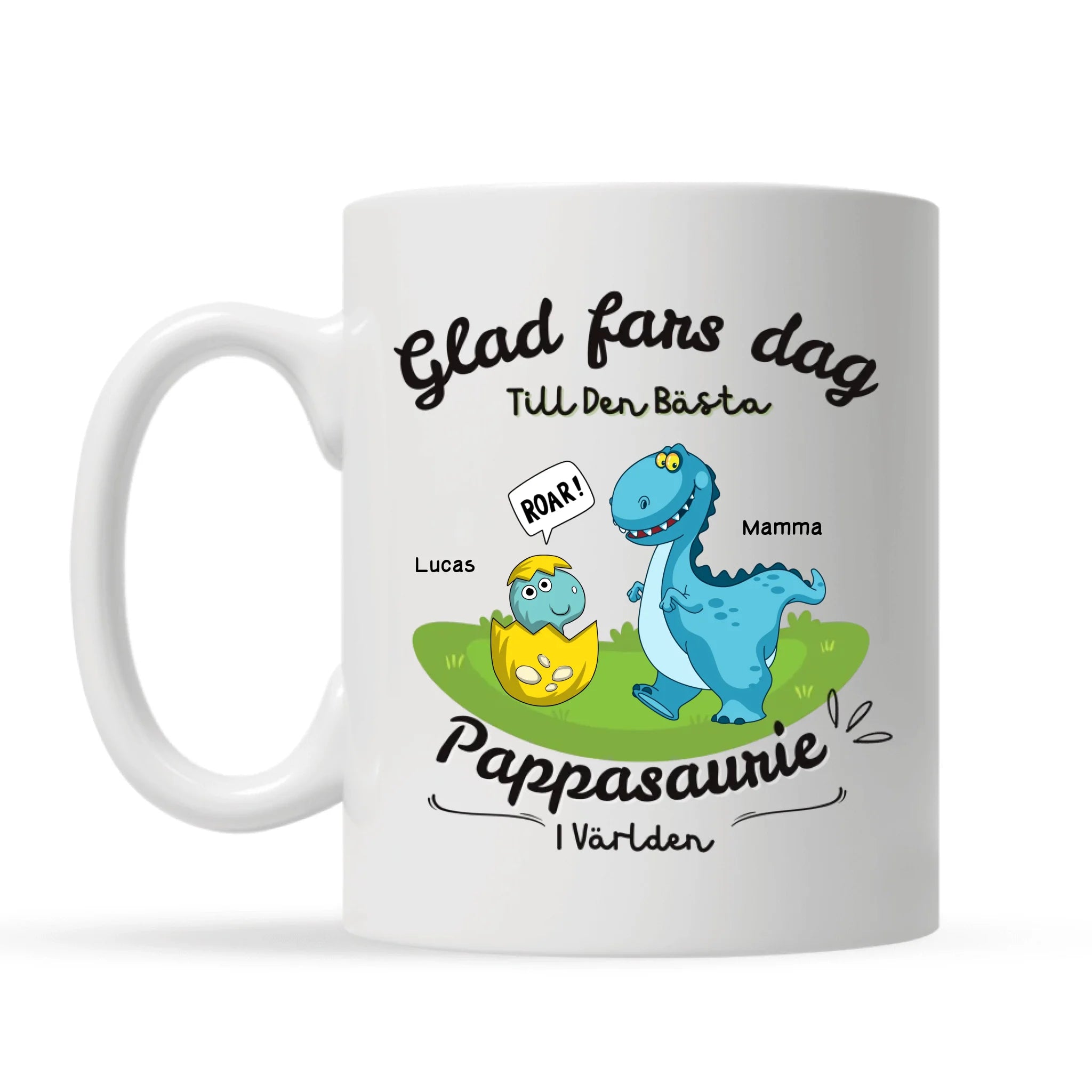 Glad Fars dag Till Den Bästa Pappasaurie I Världen - Personlig mugg till Pappa