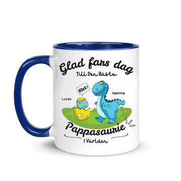 Glad Fars dag Till Den Bästa Pappasaurie I Världen - Personlig mugg till Pappa