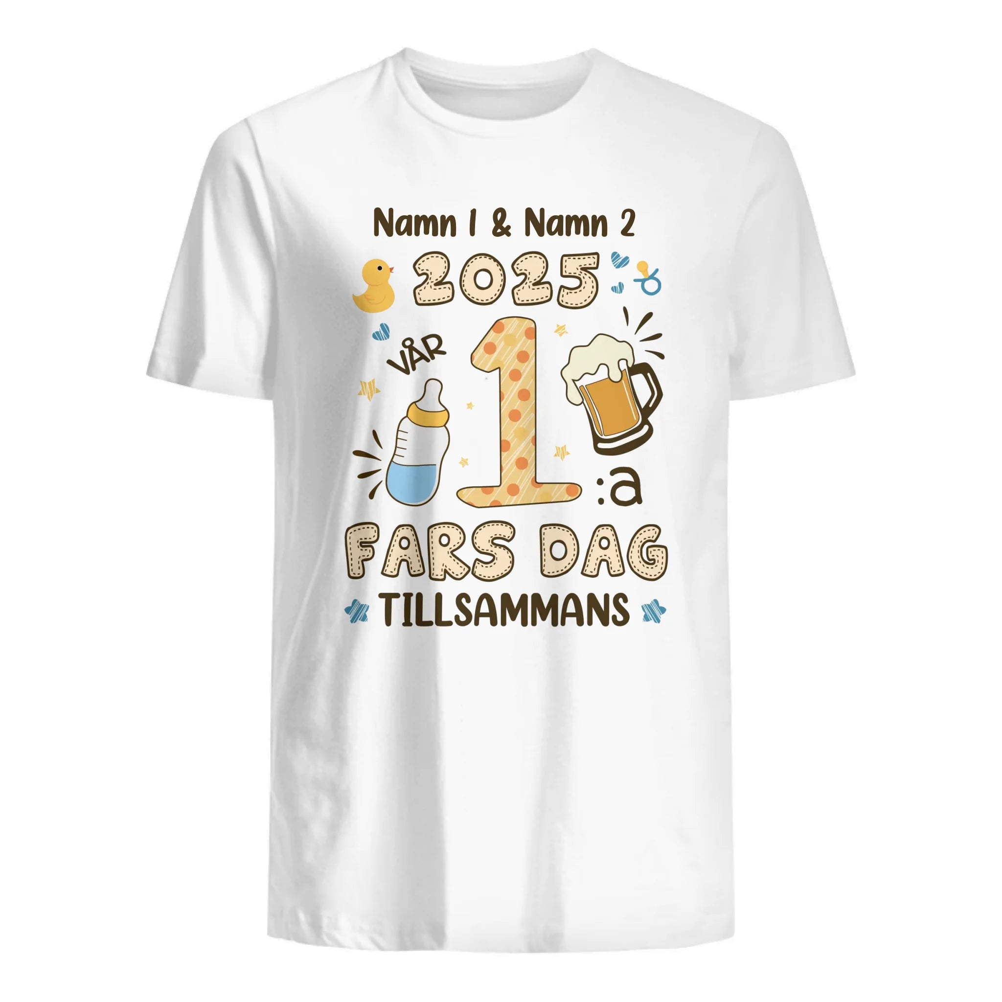 Vår 1:a fars dag tillsammans - Matchande T-shirt till Pappa och bebis