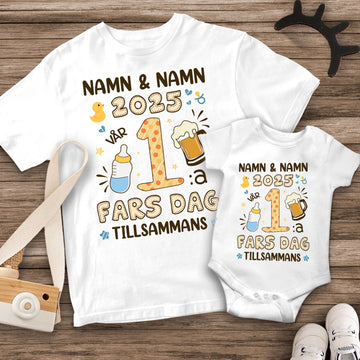 Vår 1. farsdag sammen - Matchende T-skjorte til pappa og baby
