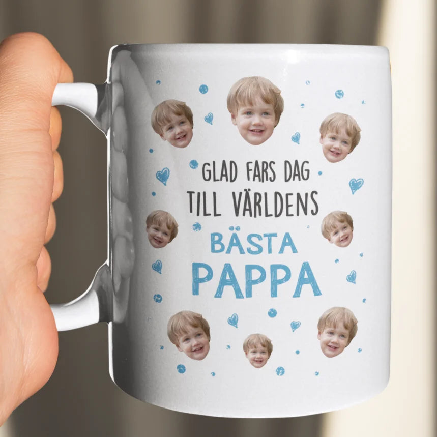 Glad fars dag till världens bästa pappa - Personlig mugg till Pappa