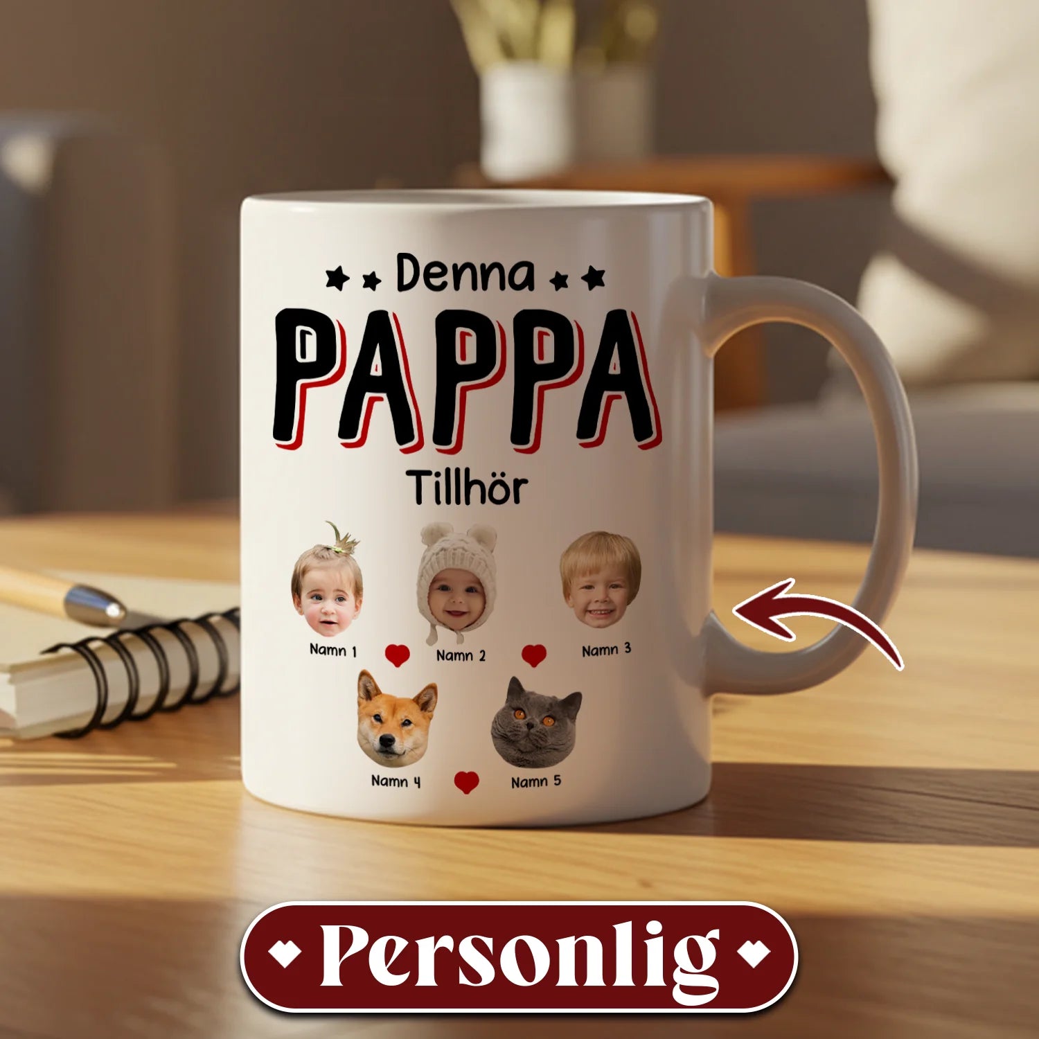 Denna Pappa Tillhör - Personlig mugg till Pappa