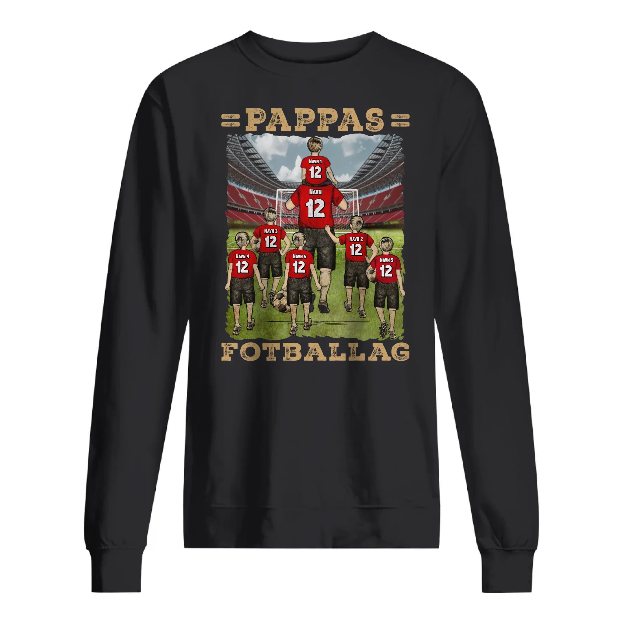 Personlig T-skjorte til pappa | Tilpass gave til far | Pappas favoritt fotballag
