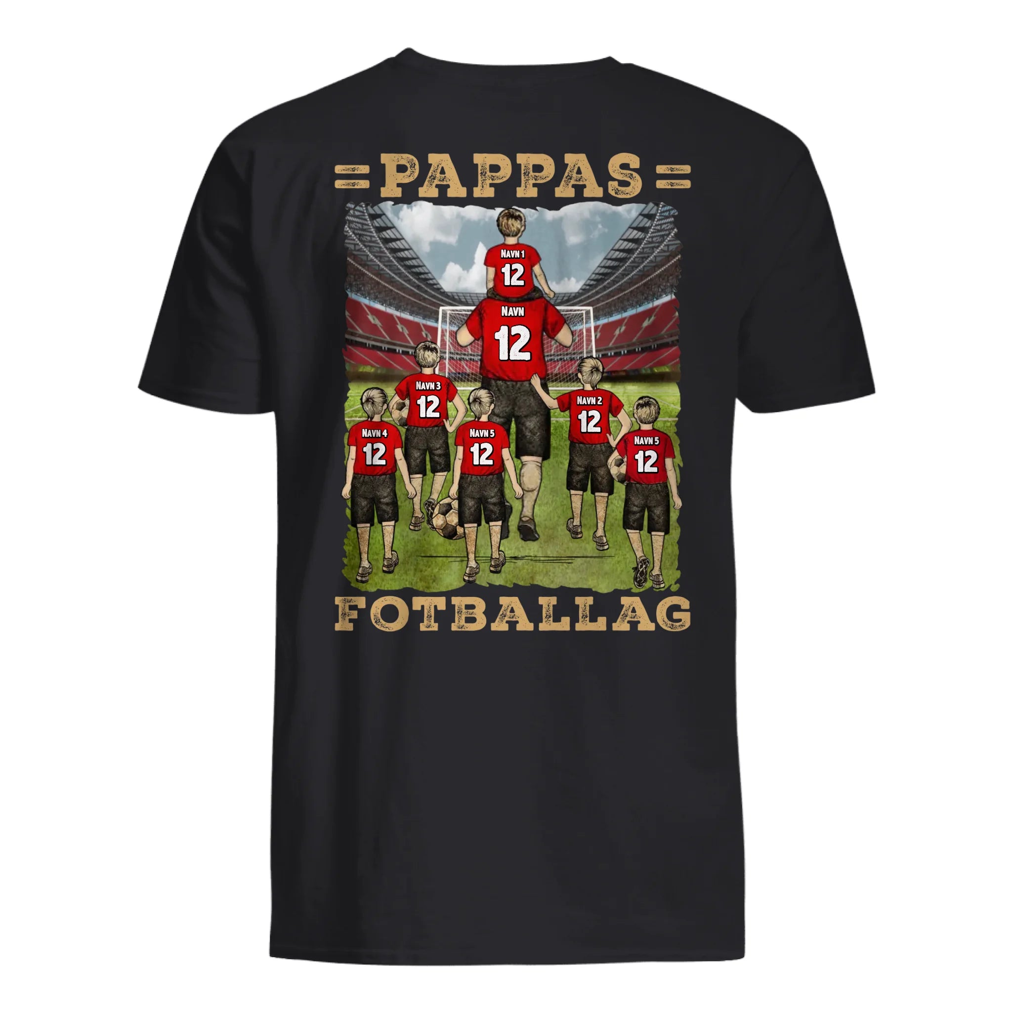Personlig T-skjorte til pappa | Tilpass gave til far | Pappas favoritt fotballag
