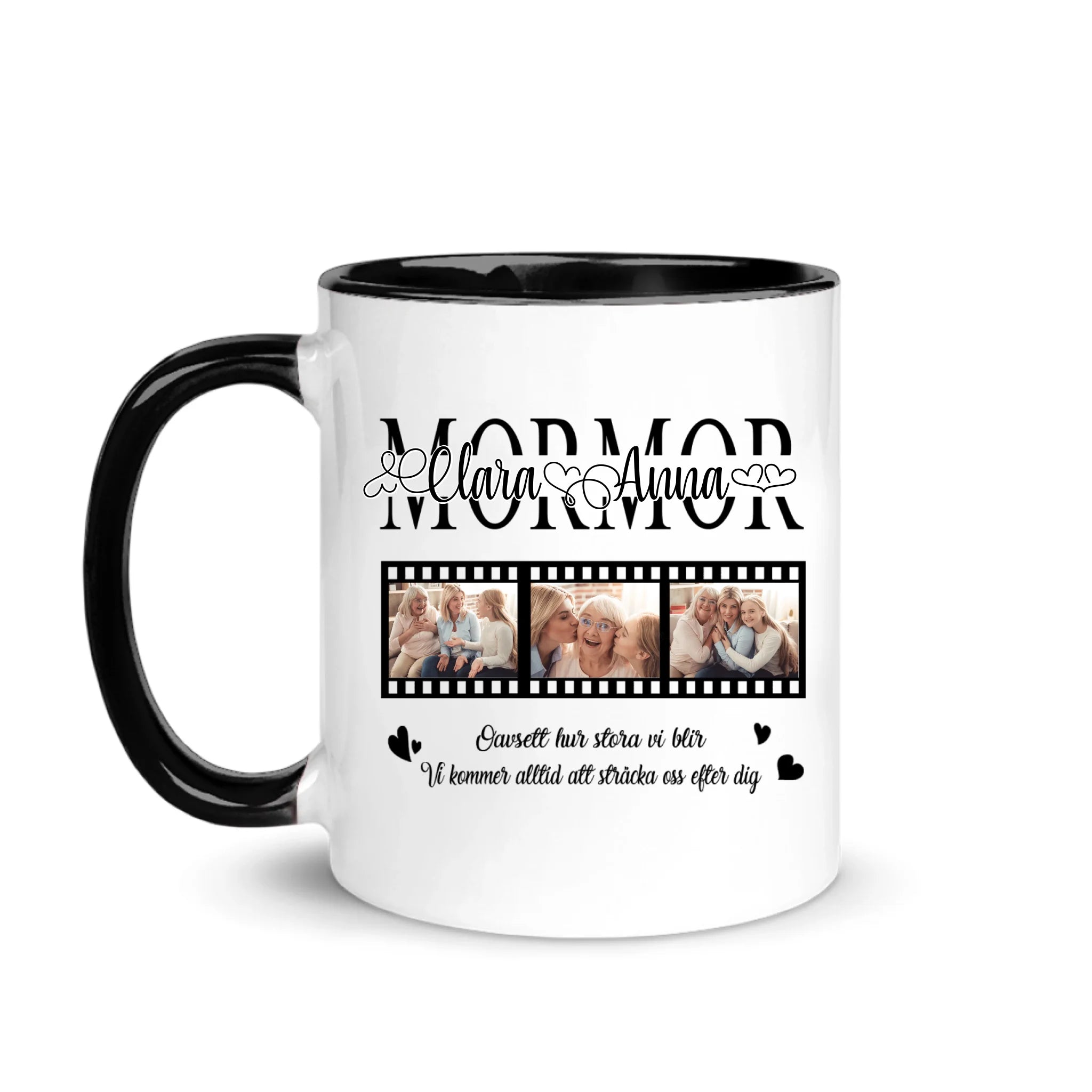 Personlig mugg till Mormor Farmor | Personlig presenter till Mormor Farmor | Mormor Farmor Oavsett Hur Stora Vi Blir