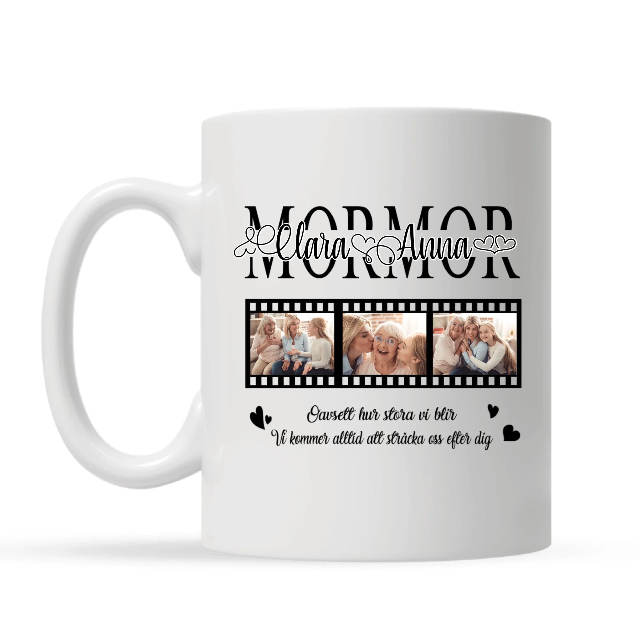 Personlig mugg till Mormor Farmor | Personlig presenter till Mormor Farmor | Mormor Farmor Oavsett Hur Stora Vi Blir
