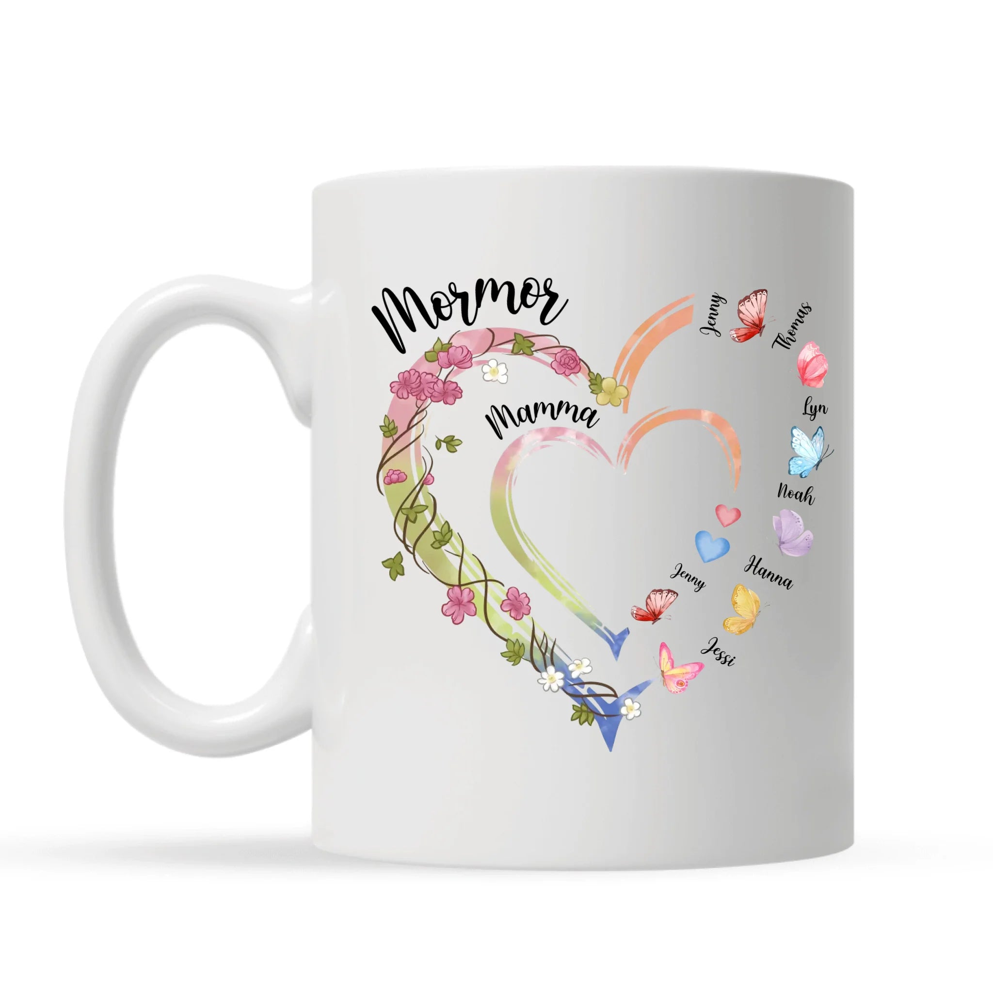 Mormors Butterfly - Personlig mugg till Mamma