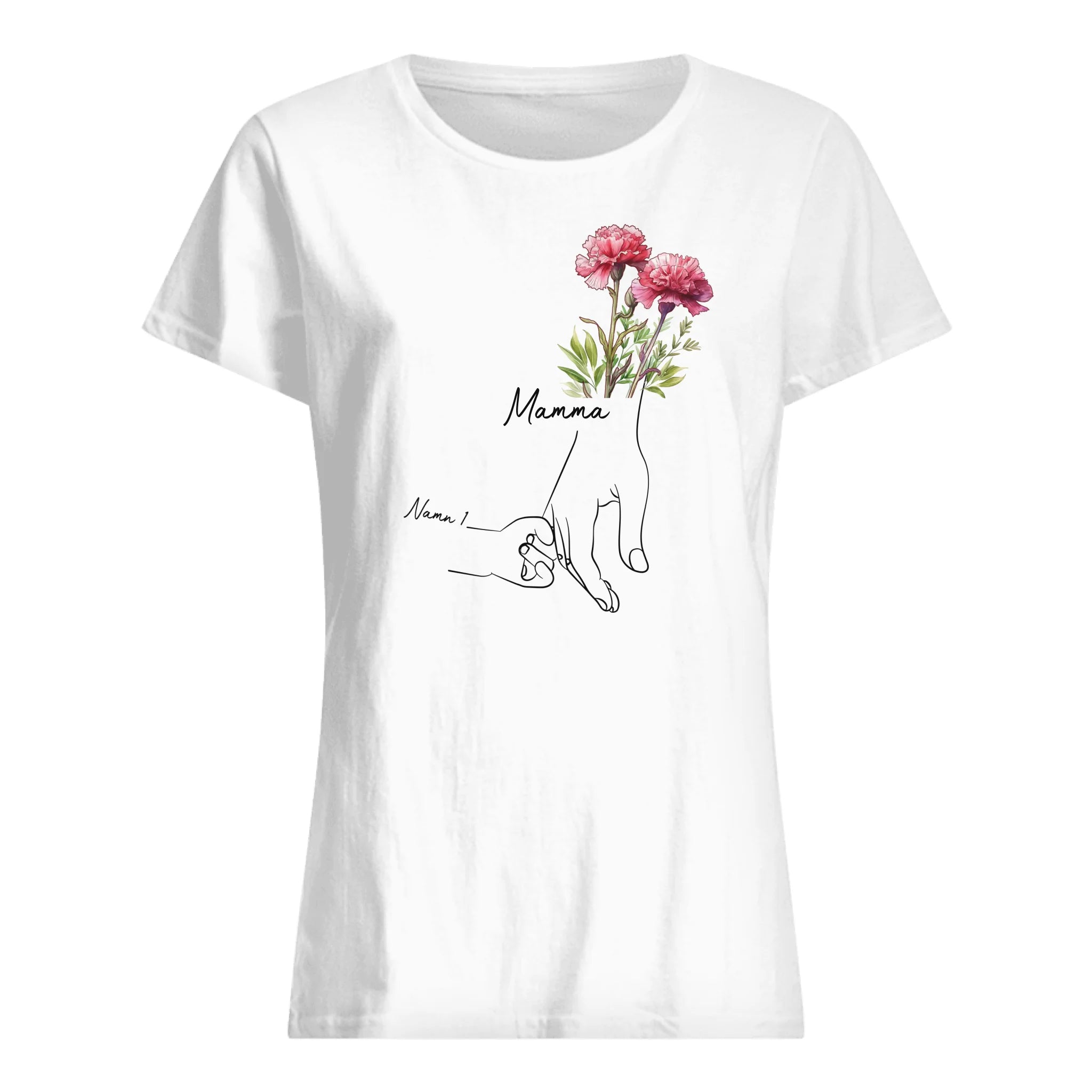 Hållande hand mamma - Personlig T-shirt för mamma
