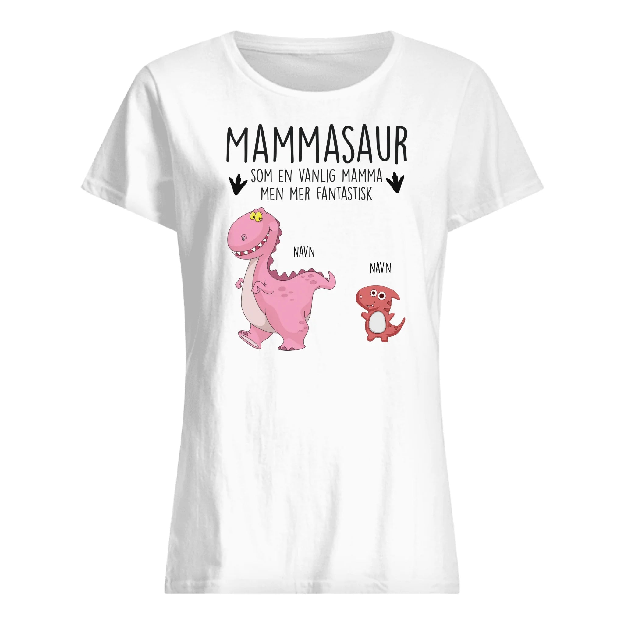 Personlig mamma T-skjorte | Tilpass gave til mor | Mammasaur som en normal Mor-mann mer fantastisk