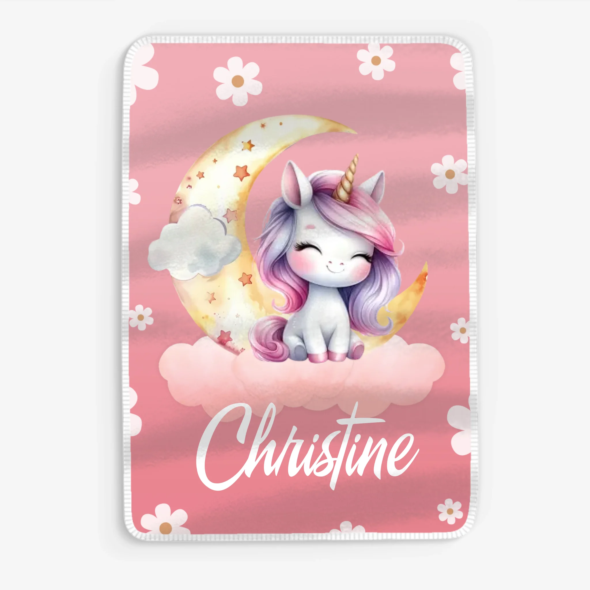 Mjuk filt med Enhörning - Personlig Filt För Barn
