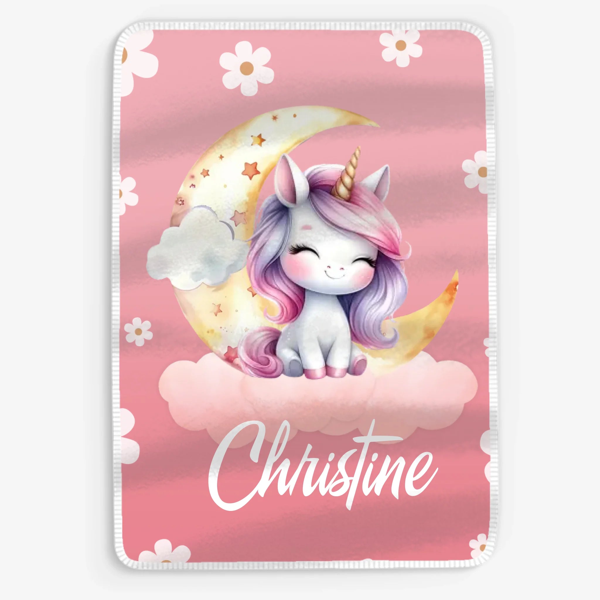 Mjuk filt med Enhörning - Personlig Filt För Barn