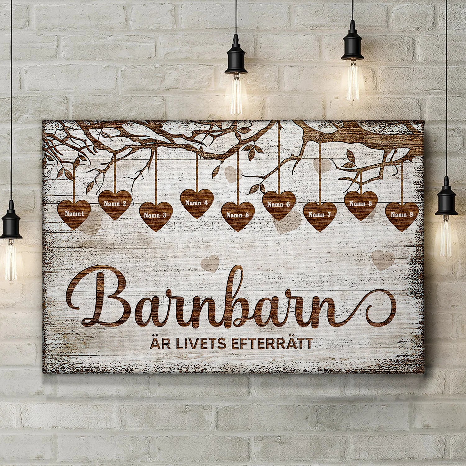 Personlig lerret til bestefar | Personlige gaver til bestefar | Barnebarn er livets dessert 