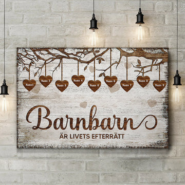 Personlig lerret til bestefar | Personlige gaver til bestefar | Barnebarn er livets dessert 