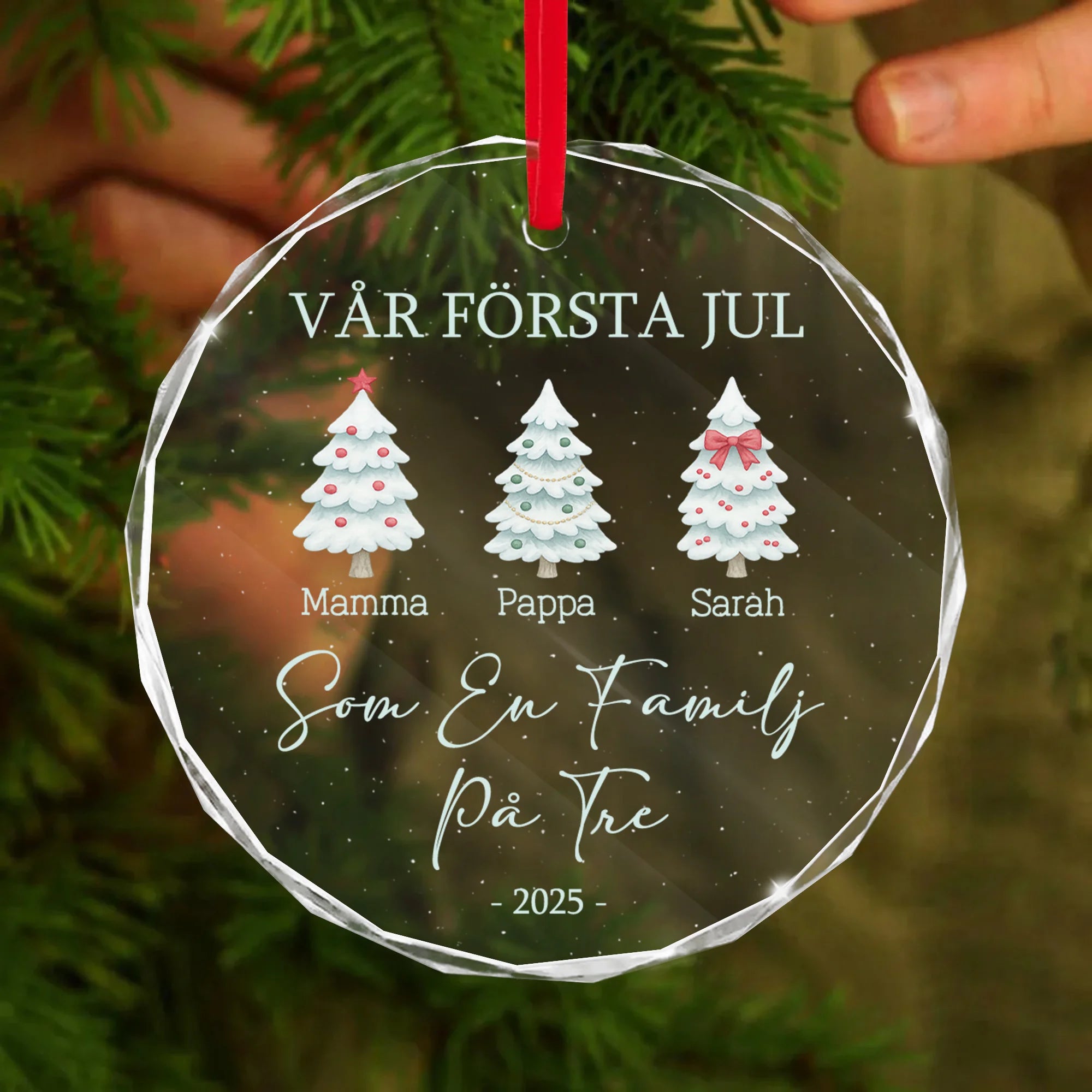 Vår första jul Som En Familj På Två, Tre eller Fyra,... Julgransmönster - Julpynt, Julgranspynt