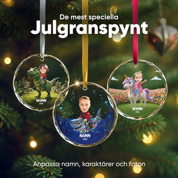 Ridande Enhörning, Ridande Hej, Ridande Dinosaurie - Personlig Julpynt, Julgranspynt, Julklappar för barn