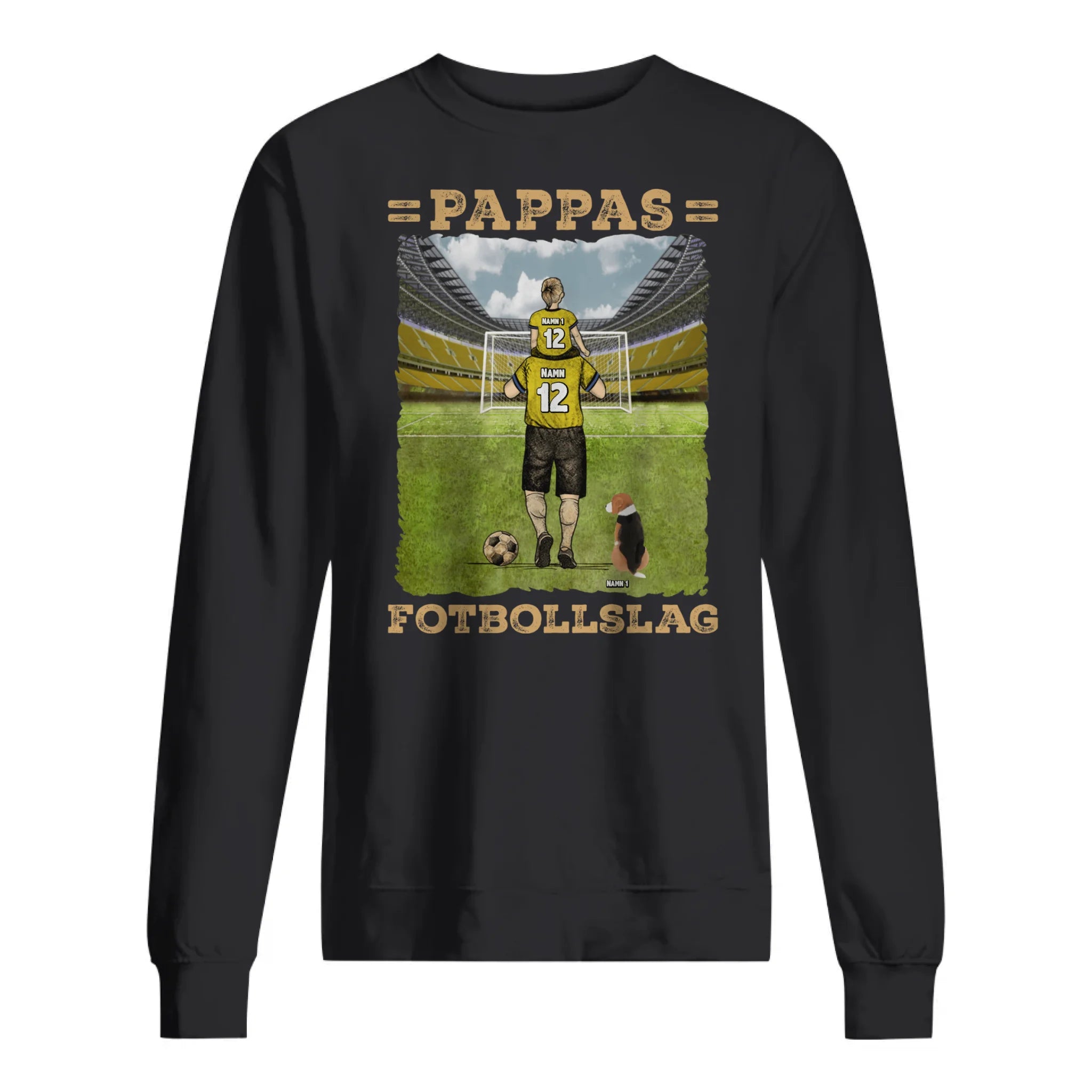 Personlig t-shirt till pappa |Personlig present till far| Pappas Fotbollslag med färg
