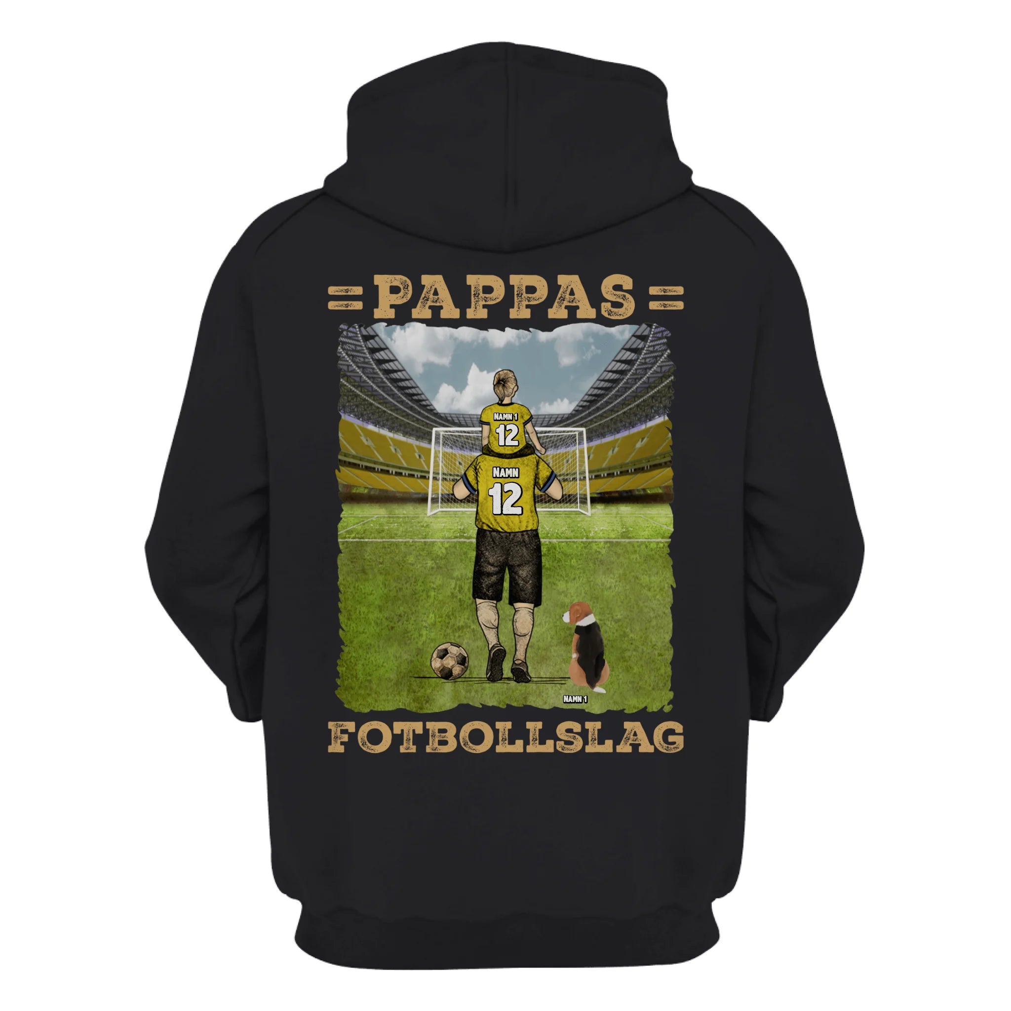 Personlig t-shirt till pappa |Personlig present till far| Pappas Fotbollslag med färg