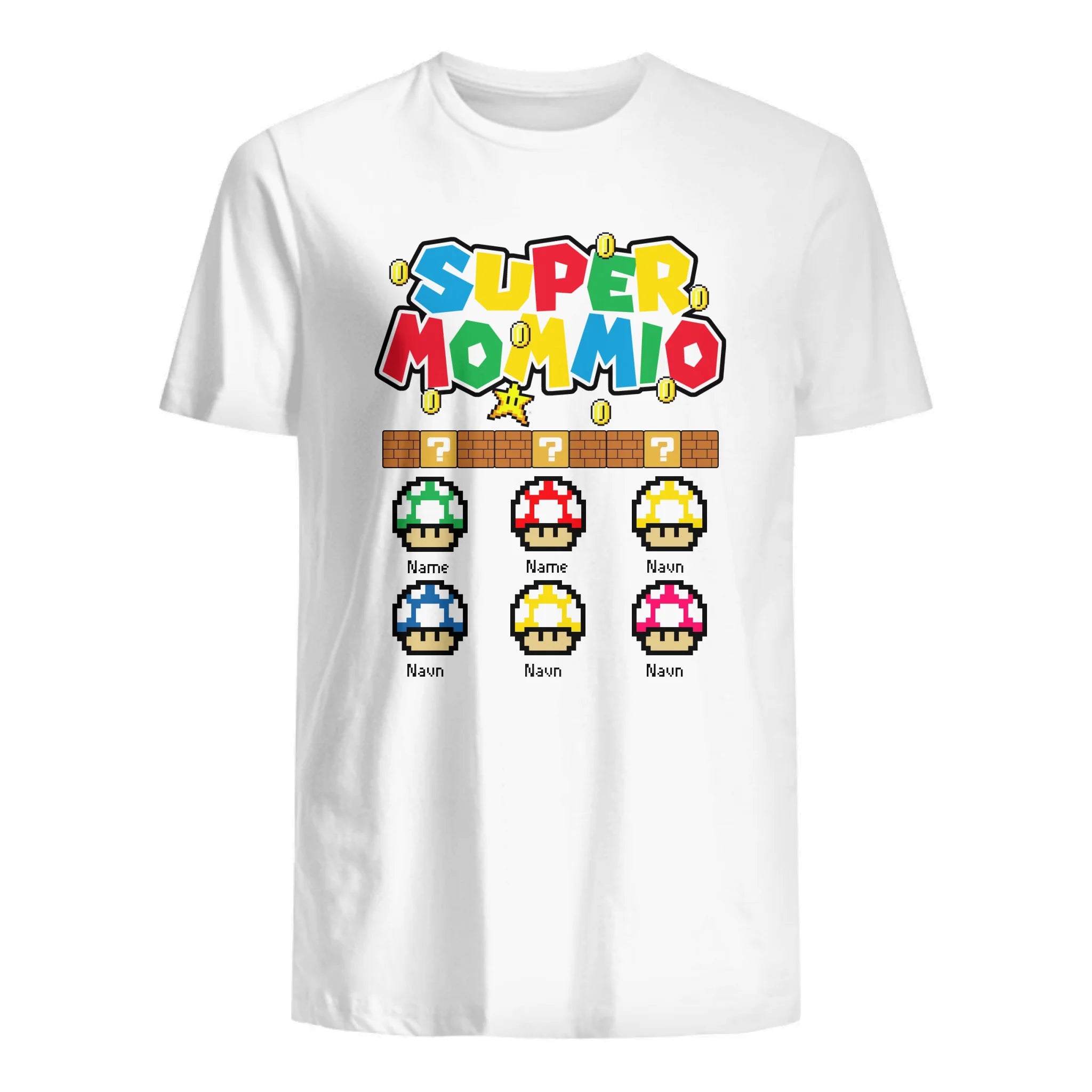 Personalized gift for Mom | Personalized Matching T-shirt for Supermamma | Super Mommio white