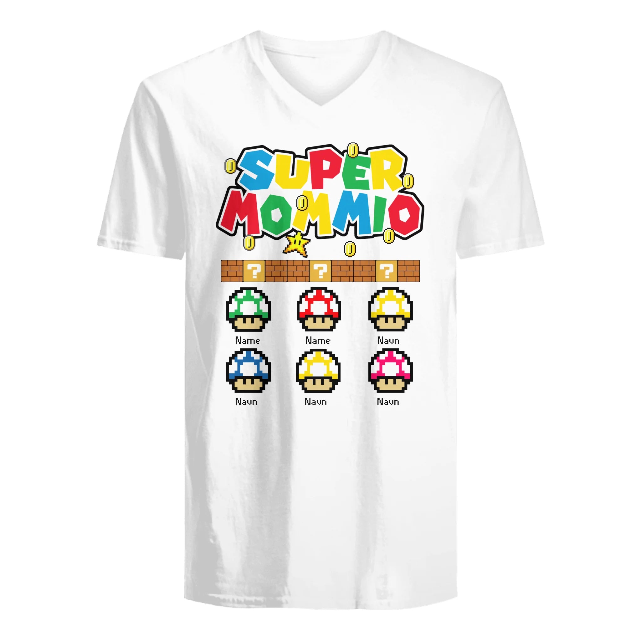 Personalized gift for Mom | Personalized Matching T-shirt for Supermamma | Super Mommio white