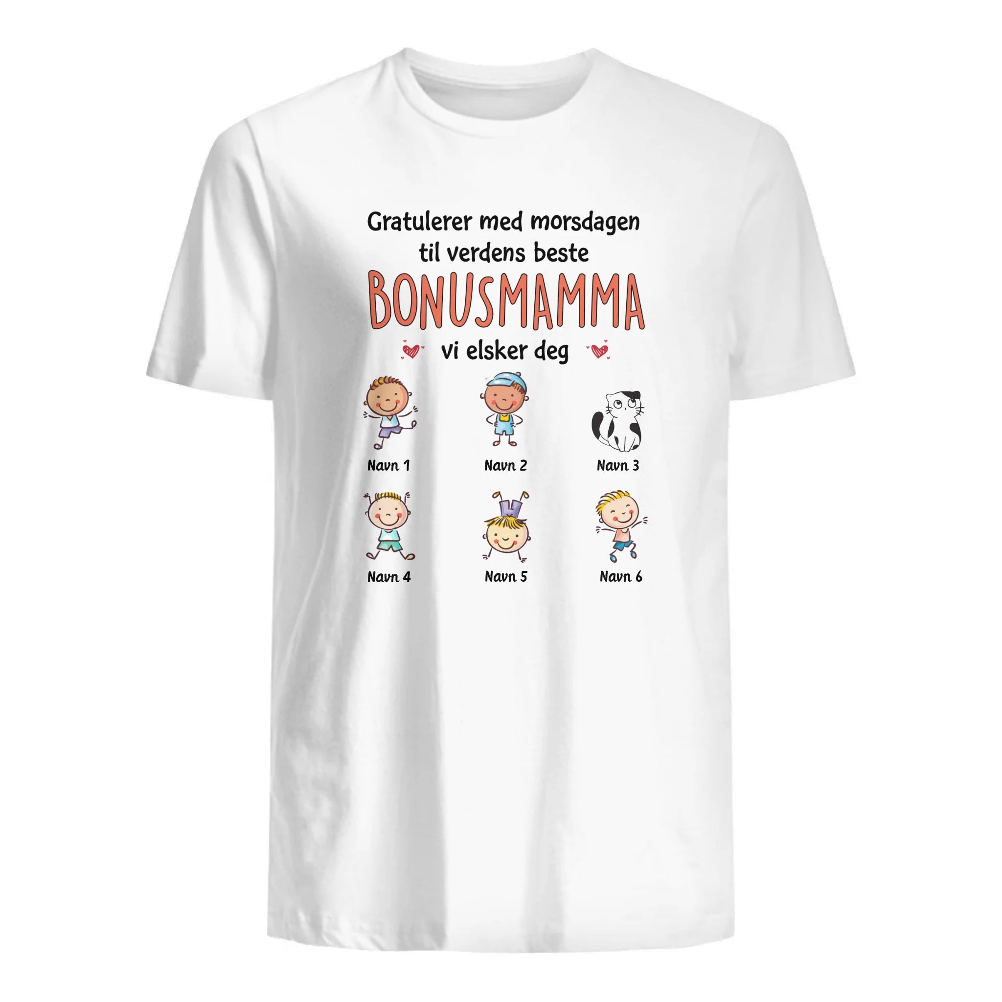 Personlig Bonusmamma T skjorte | Tilpasse gave til Bonusmor | Gratulerer med morsdagen til verdens beste bonusmamma