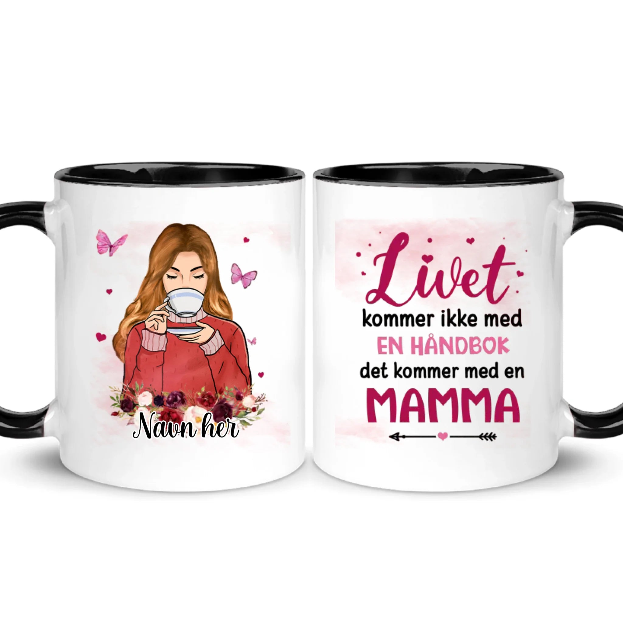 Personlig mammacup | Tilpass gave til mor | Livet kommer ikke med en håndbok det kommer med en mor