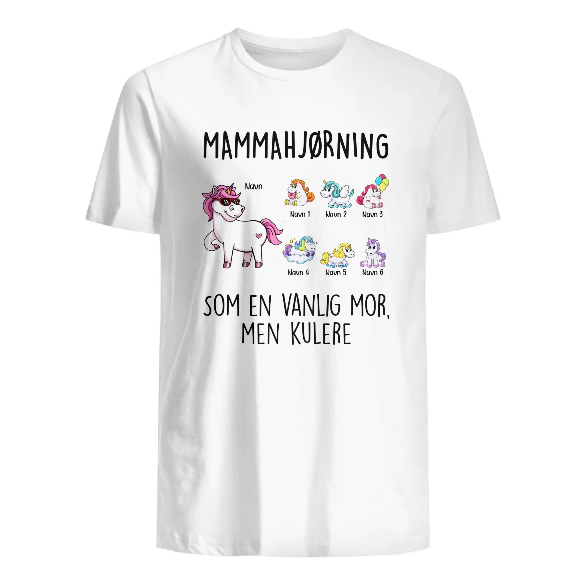 Personlig mamma T-skjorte | Tilpass gave til mor | Mor enhjørning som en vanlig mor, men kulere