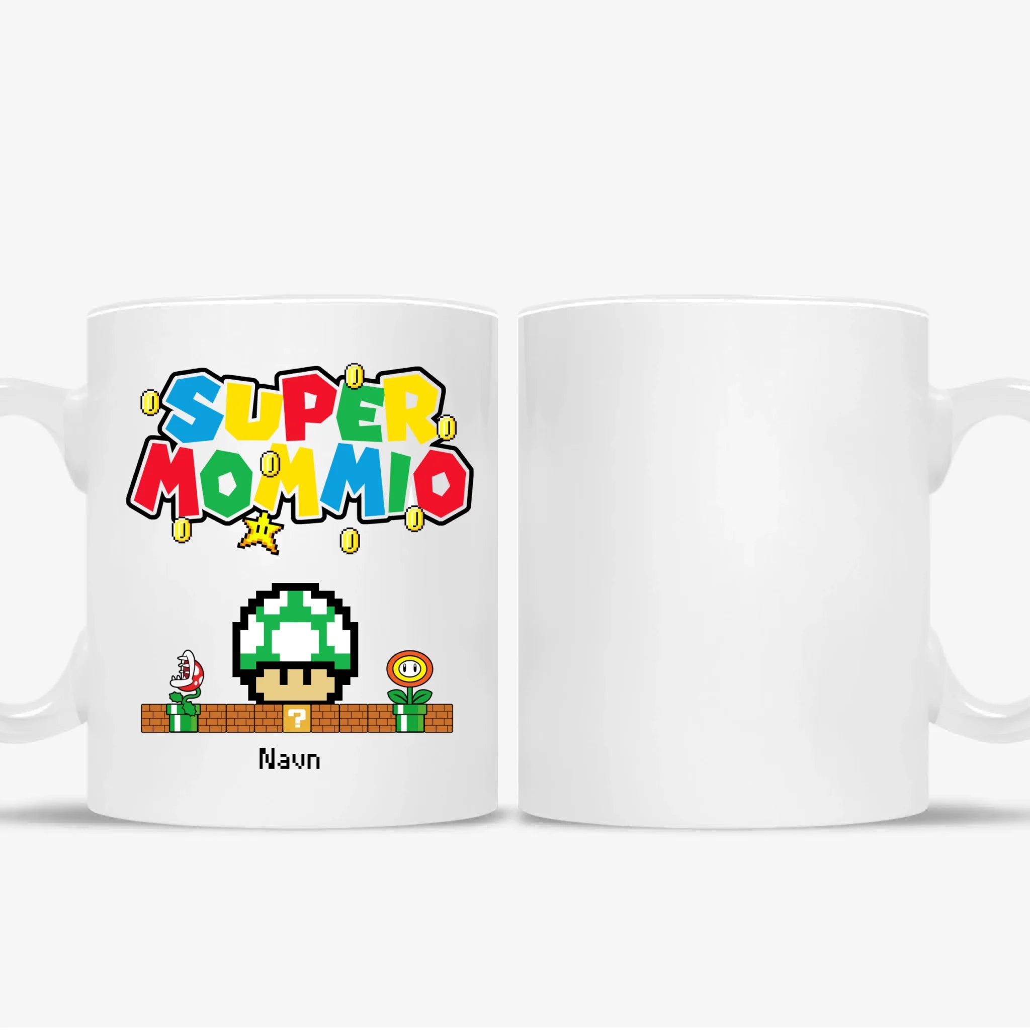 Super Mamma Hvitt keramikkkrus – Personlig med Barnas Navn