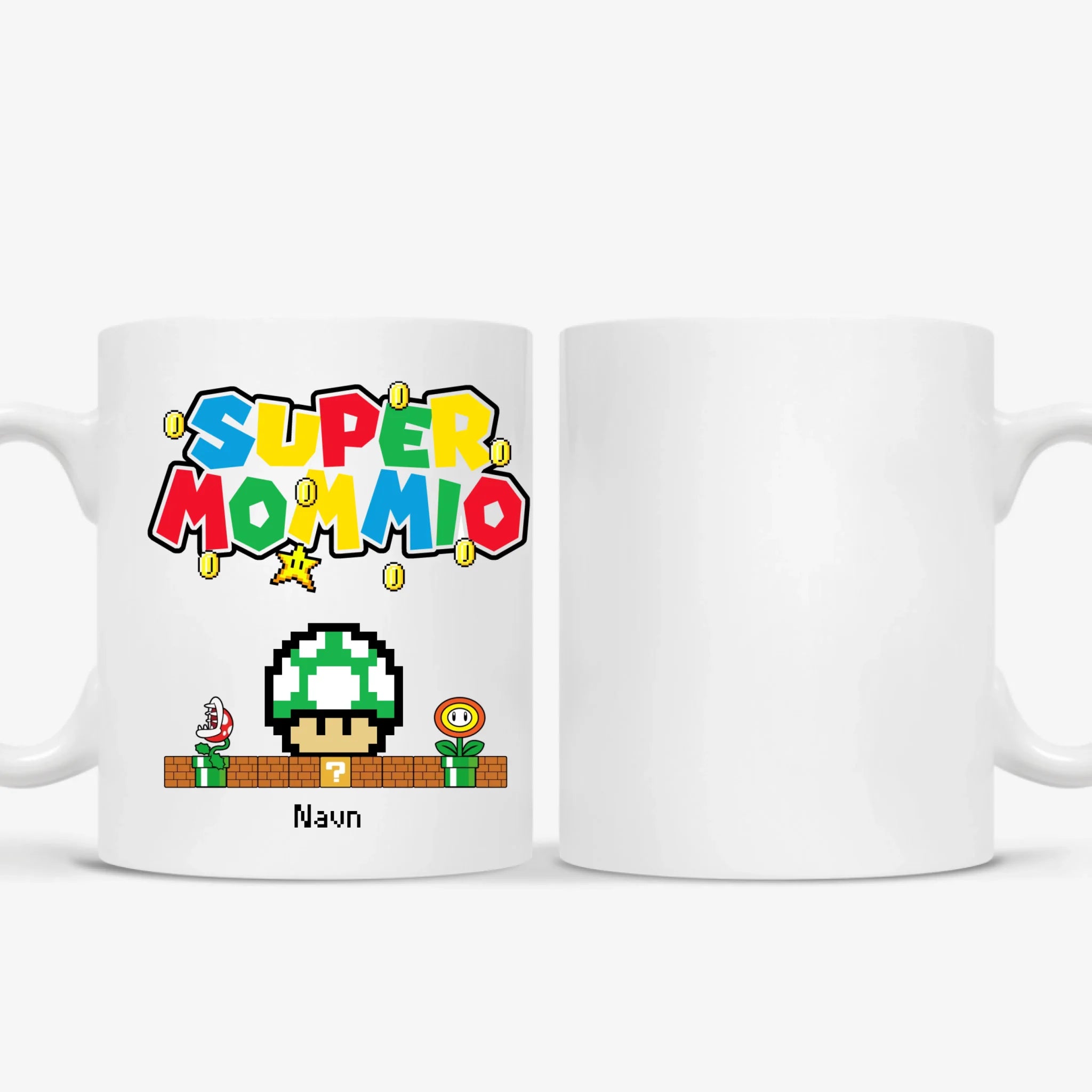 Super Mamma Hvitt keramikkkrus – Personlig med Barnas Navn