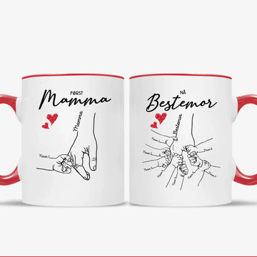 Først Mamma Nå Bestemor - Personalig Krus til Bestemor & Mamma